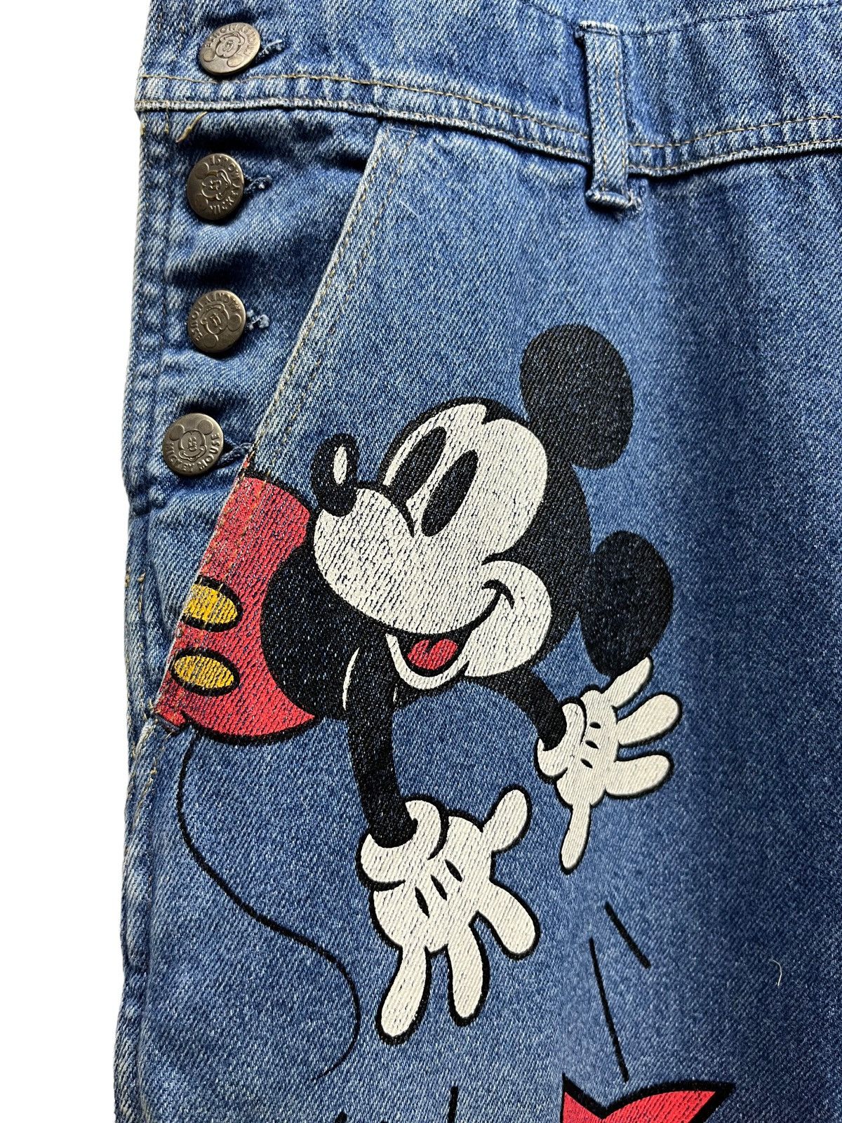 Disney 🔥🐭RARE 90’s MICKEY MOUSE By POPPINS JAPAN Denim Overall Size US 30 / EU 46 - 4 Thumbnail
