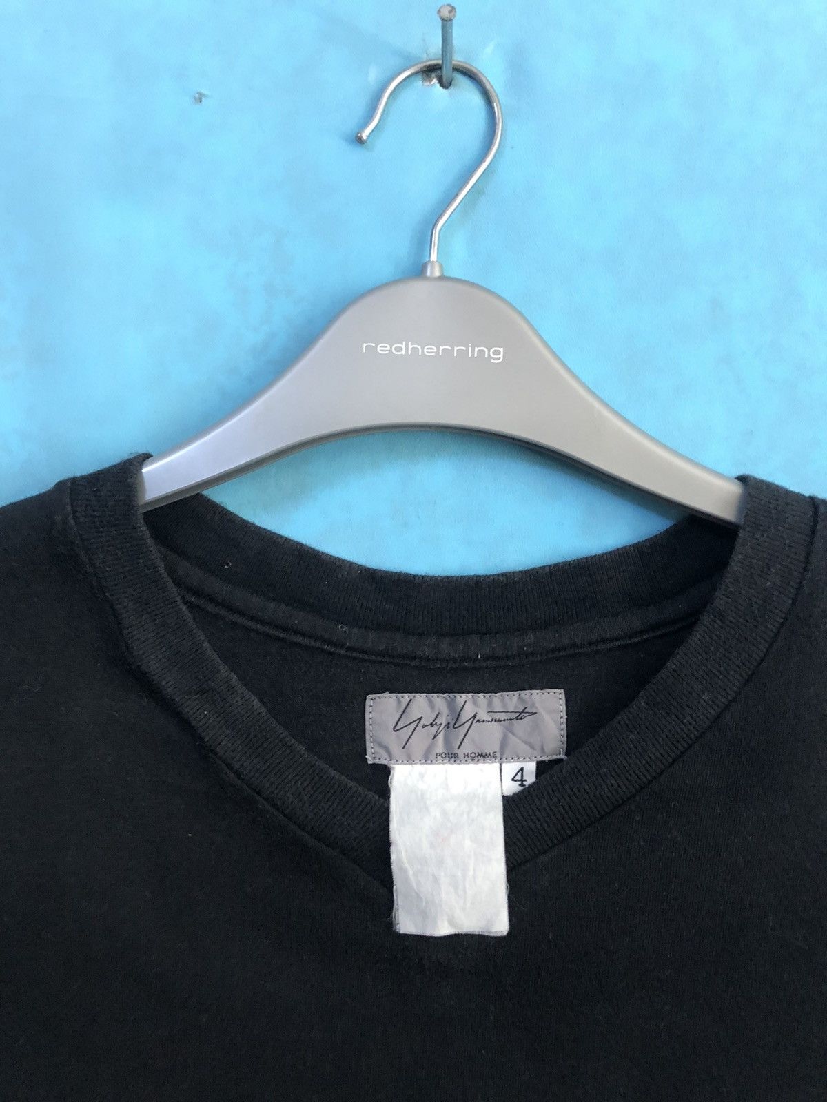 Yohji Yamamoto signature side tag v neck #A4 Size US L / EU 52-54 / 3 - 4 Thumbnail