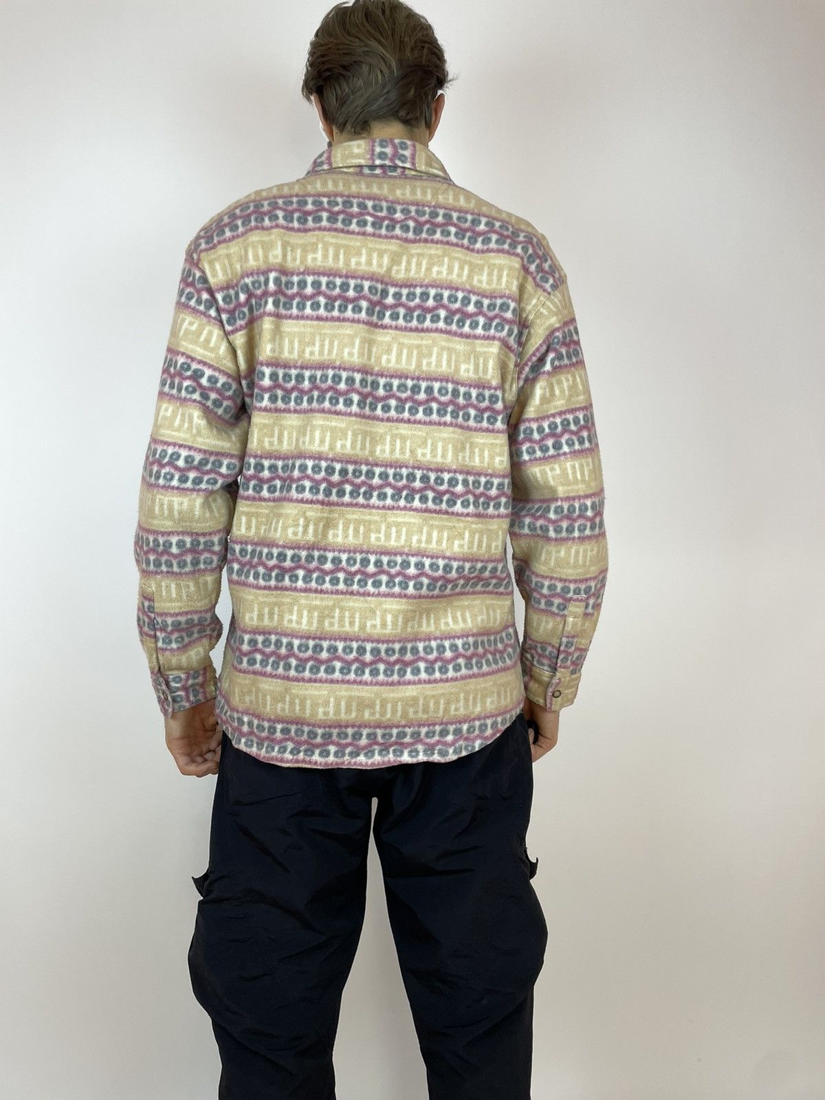 Vintage Vintage Aztec Fleece Shirt long sleeve crazy Multicolour Size US XL / EU 56 / 4 - 9 Thumbnail