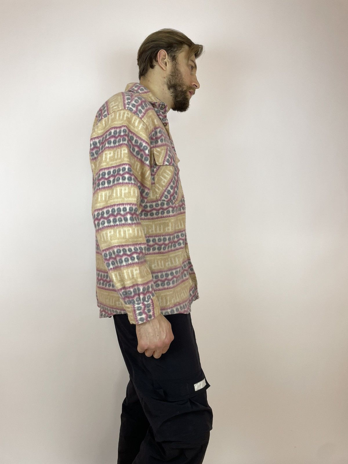 Vintage Vintage Aztec Fleece Shirt long sleeve crazy Multicolour Size US XL / EU 56 / 4 - 6 Thumbnail