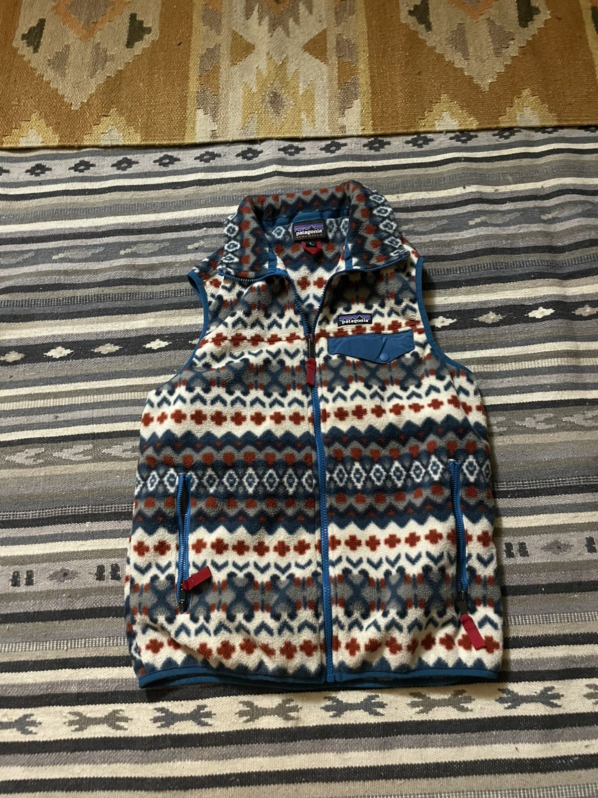 Patagonia Streetwear Vintage Vintage Patagonia synchilla Aztec pattern fleece vest Grailed