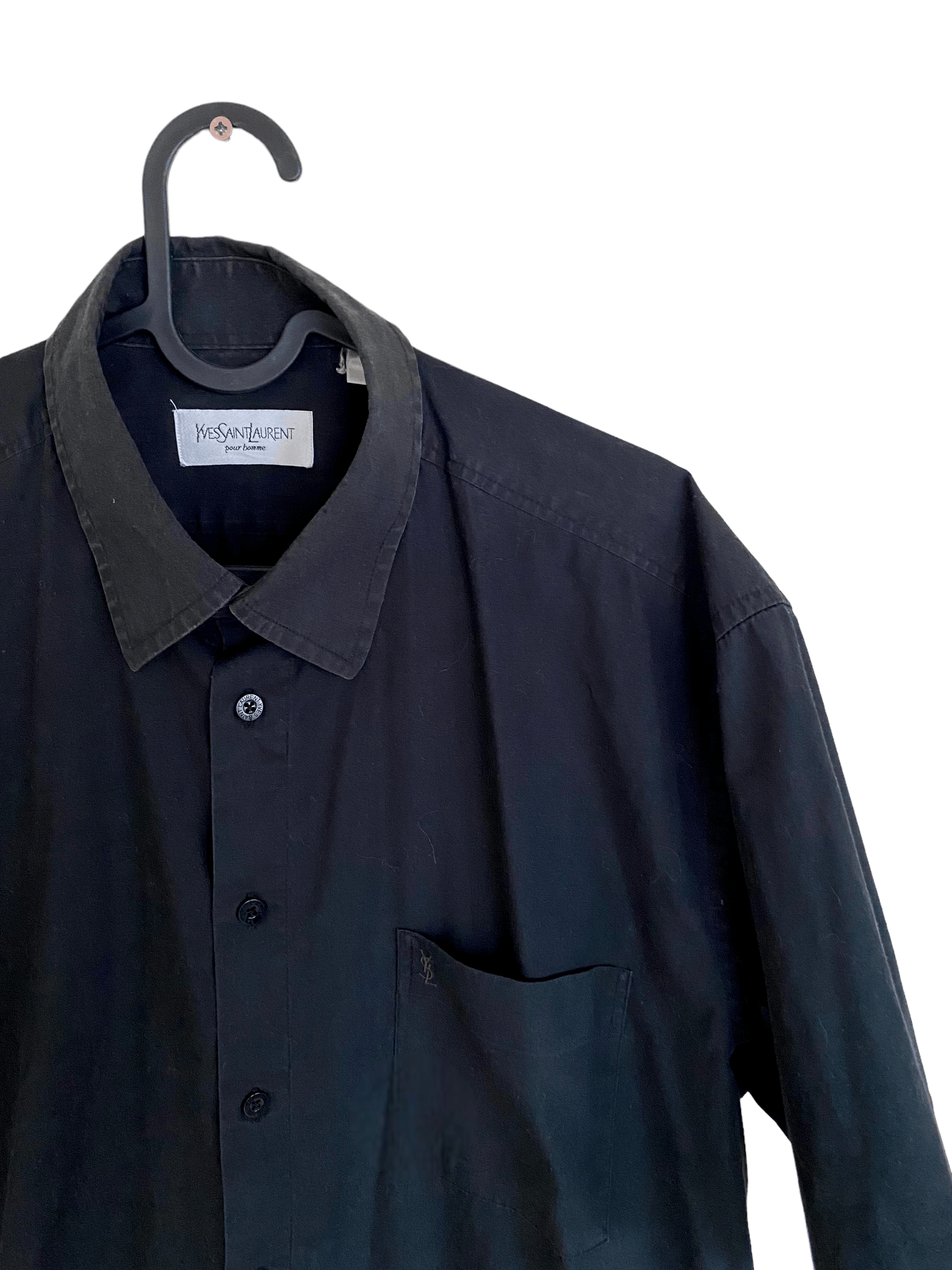 Vintage × Yves Saint Laurent Yves Saint Laurent vintage black shortsleeve shirt Size US L / EU 52-54 / 3 - 2 Thumbnail