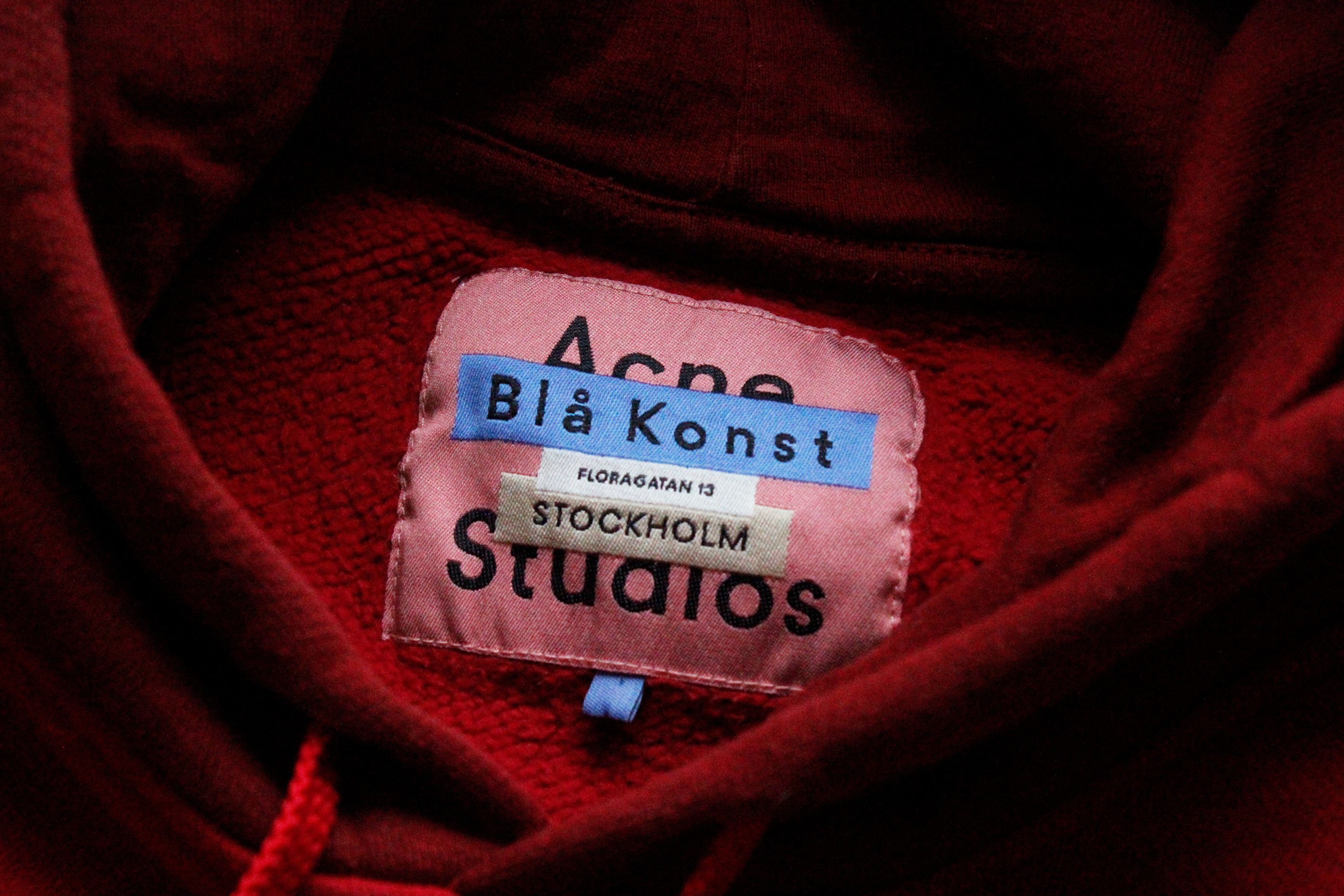 Acne Studios Acne Studios Bla Konst Logo Two Tone Red Hoodie Size US M / EU 48-50 / 2 - 4 Thumbnail