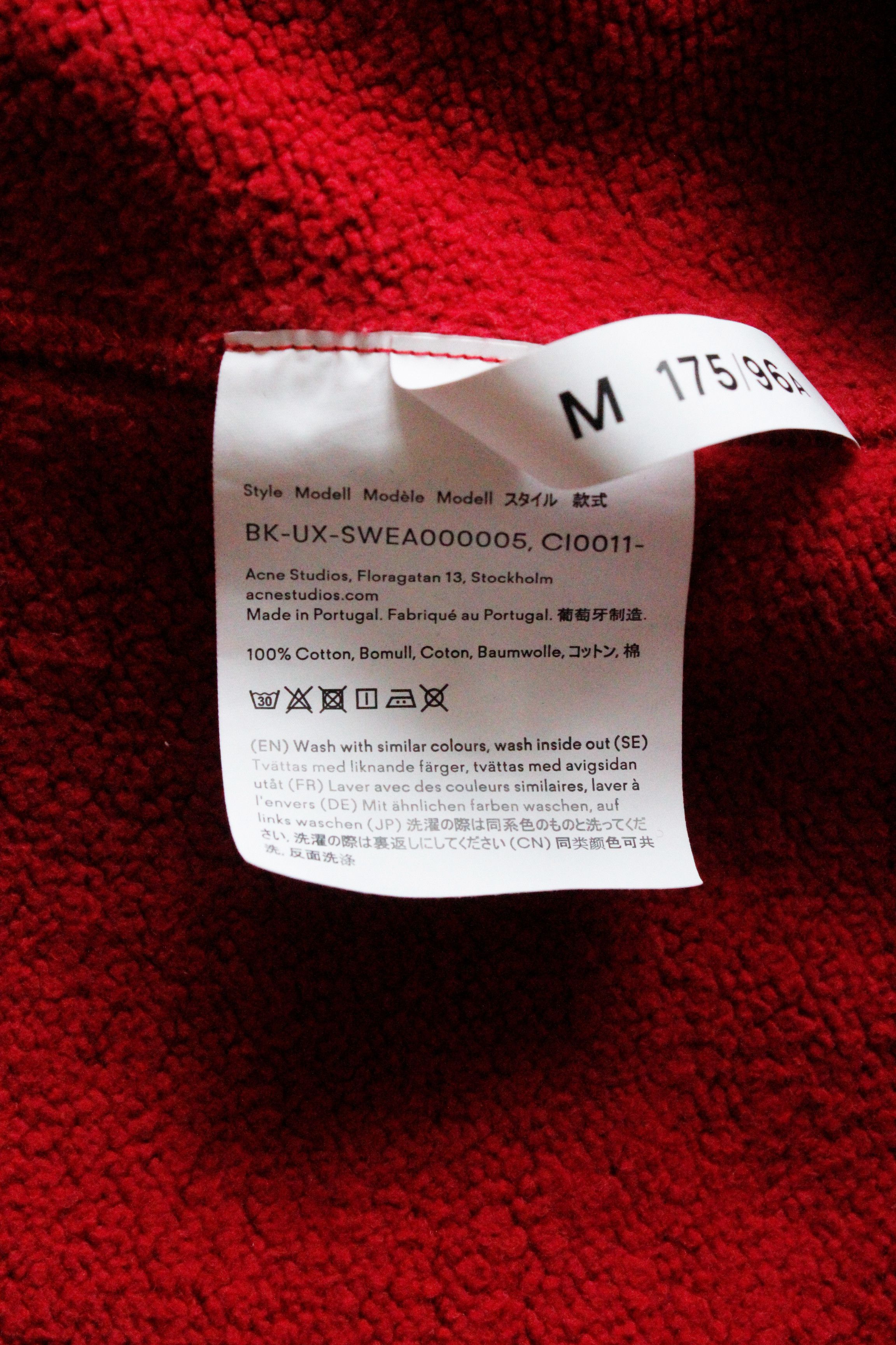 Acne Studios Acne Studios Bla Konst Logo Two Tone Red Hoodie Size US M / EU 48-50 / 2 - 7 Thumbnail