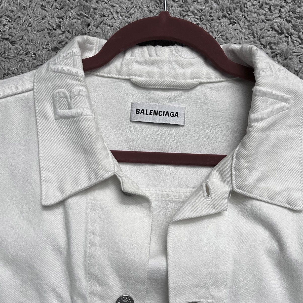 Balenciaga White Balenciaga denim jacket (distressed bottom) Size US L / EU 52-54 / 3 - 7 Thumbnail