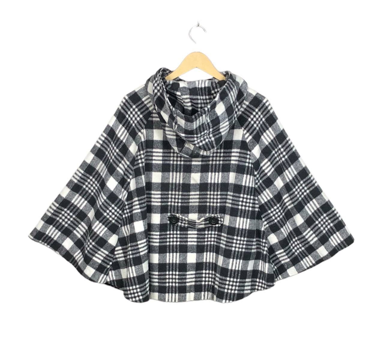 Cloak Rare!! Black White Wool Poncho Capes Cloak Autumn Winter Size US L / EU 52-54 / 3 - 2 Thumbnail