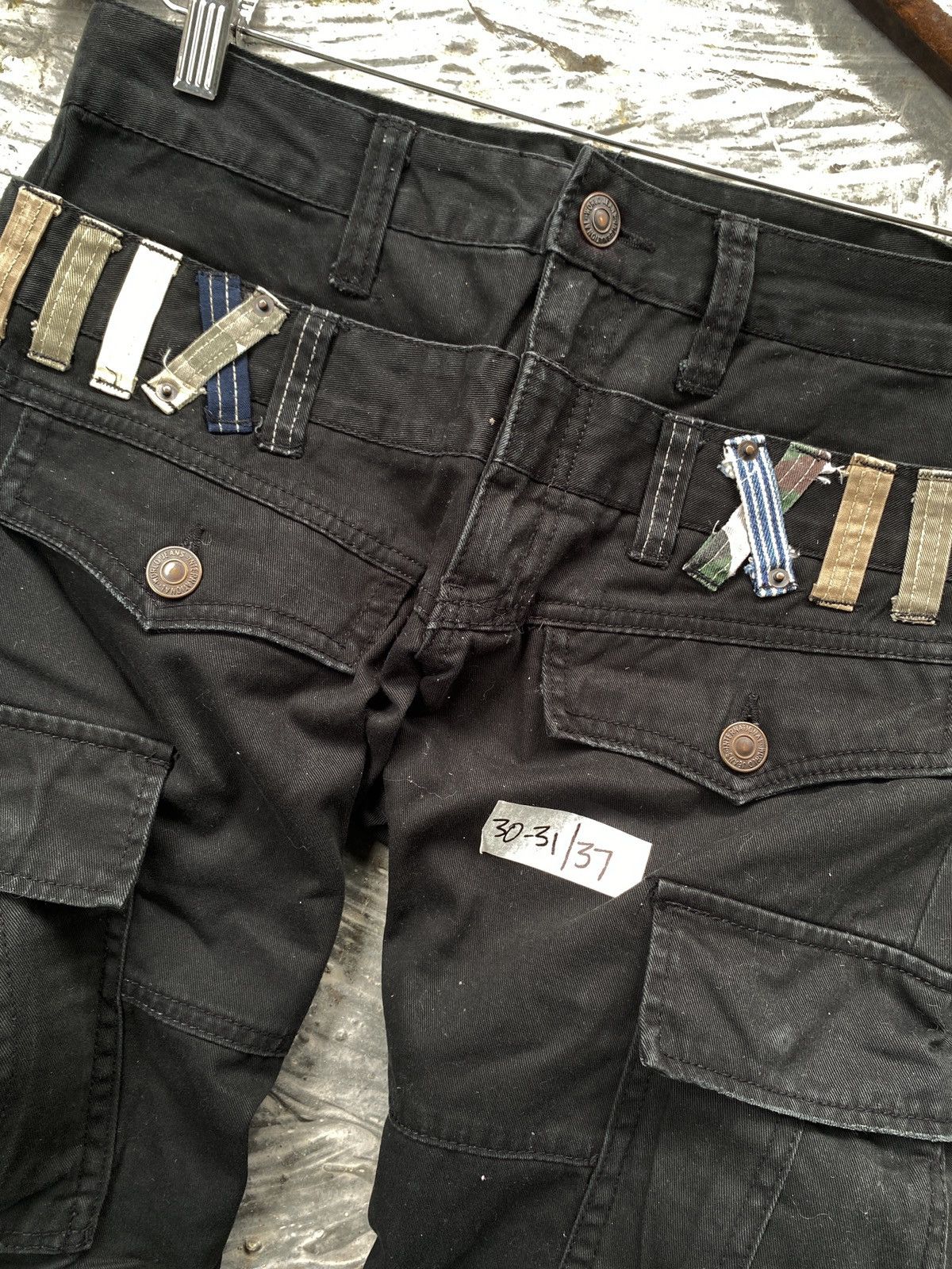 Japanese Brand × Seditionaries 🔥RARE🔥 Dominated Handcrafted Double Waist Black Cargo Pant Size US 31 - 5 Thumbnail