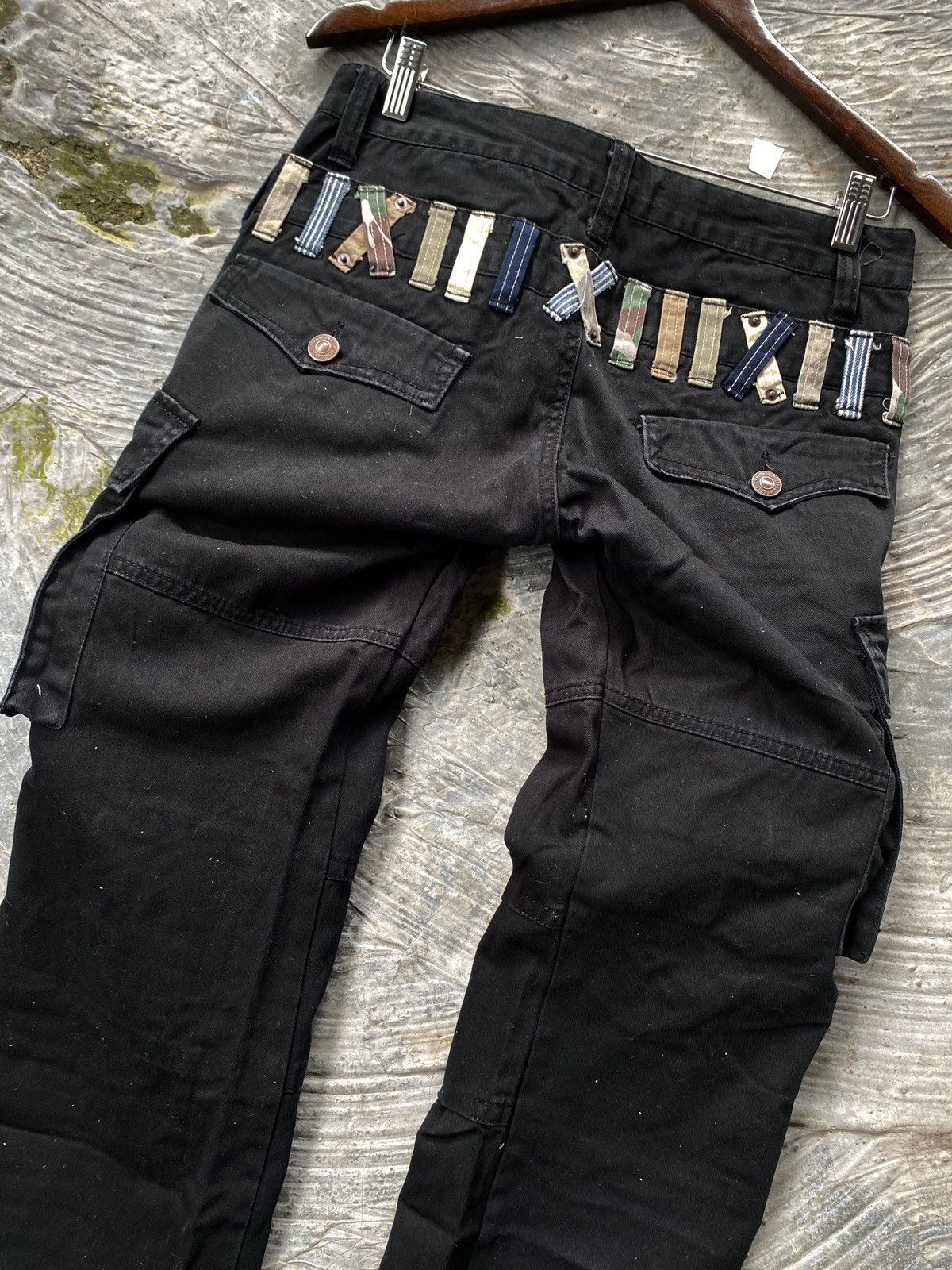 Japanese Brand × Seditionaries 🔥RARE🔥 Dominated Handcrafted Double Waist Black Cargo Pant Size US 31 - 9 Thumbnail
