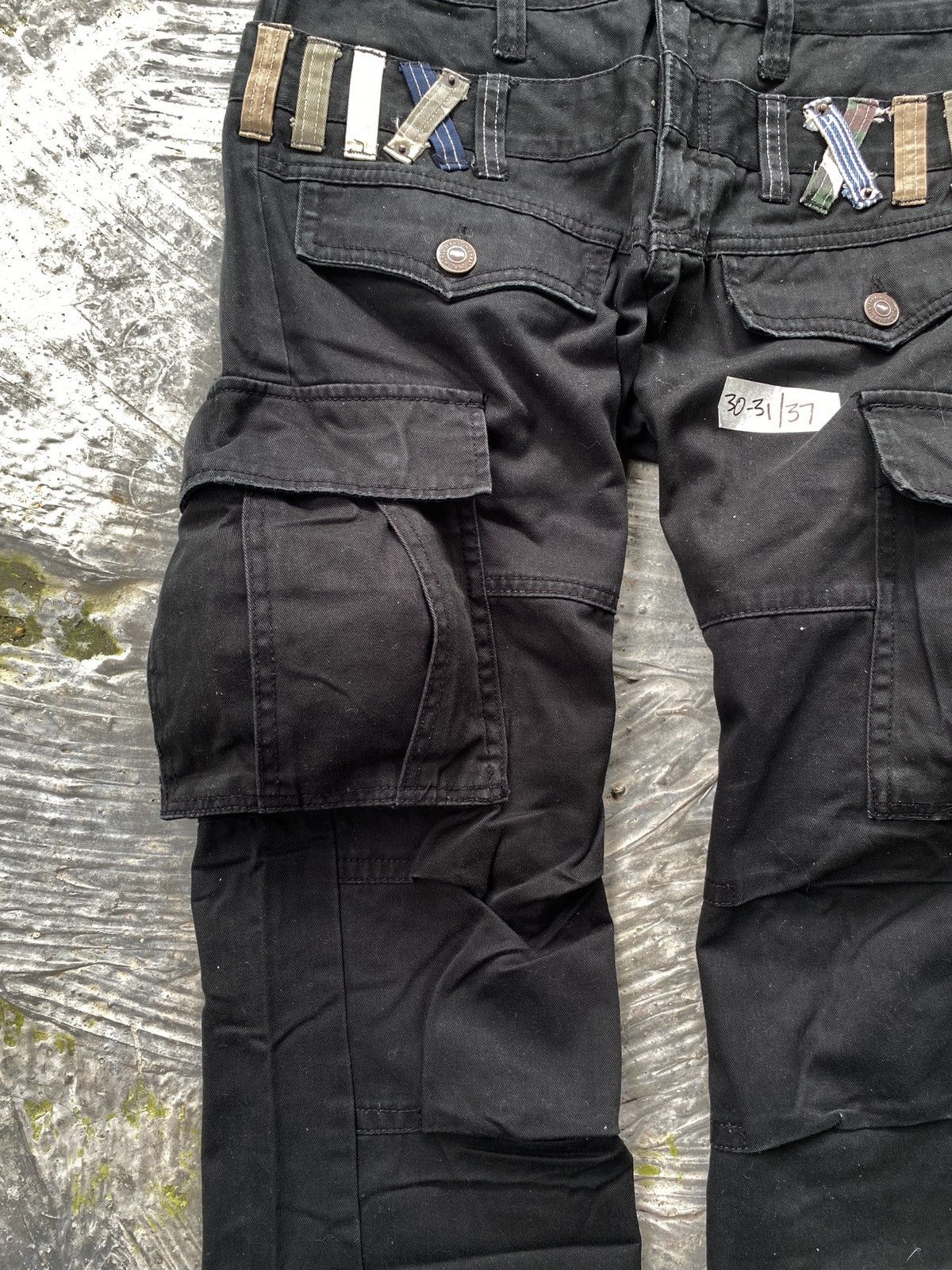 Japanese Brand × Seditionaries 🔥RARE🔥 Dominated Handcrafted Double Waist Black Cargo Pant Size US 31 - 3 Thumbnail