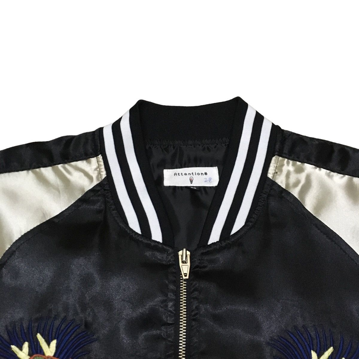 Japanese Brand × Vintage Rare Design Vintage Brand Attention Sukajan Jacket 1990s Size US L / EU 52-54 / 3 - 8 Thumbnail