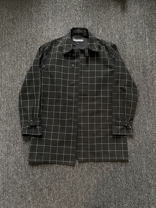 Supreme windowpane cheap trench coat