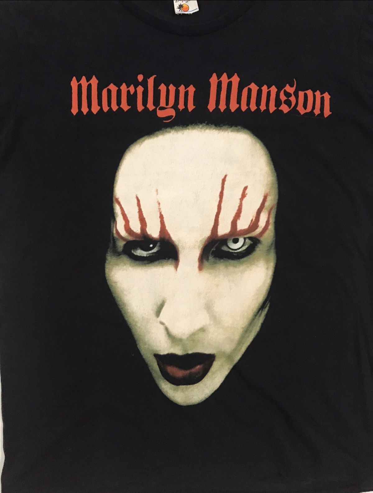 Band Tees × Vintage Vintage Marilyn Manson Red Lips Face Graphic Tour Band Tees Size US L / EU 52-54 / 3 - 3 Thumbnail