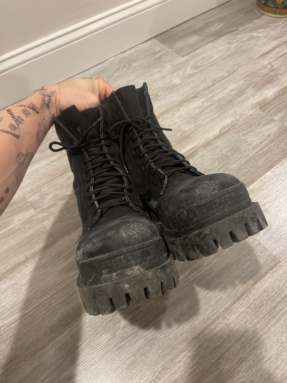 Balenciaga Balenciaga Canvas Strike Boots Size US 12 / EU 45 - 17 Thumbnail