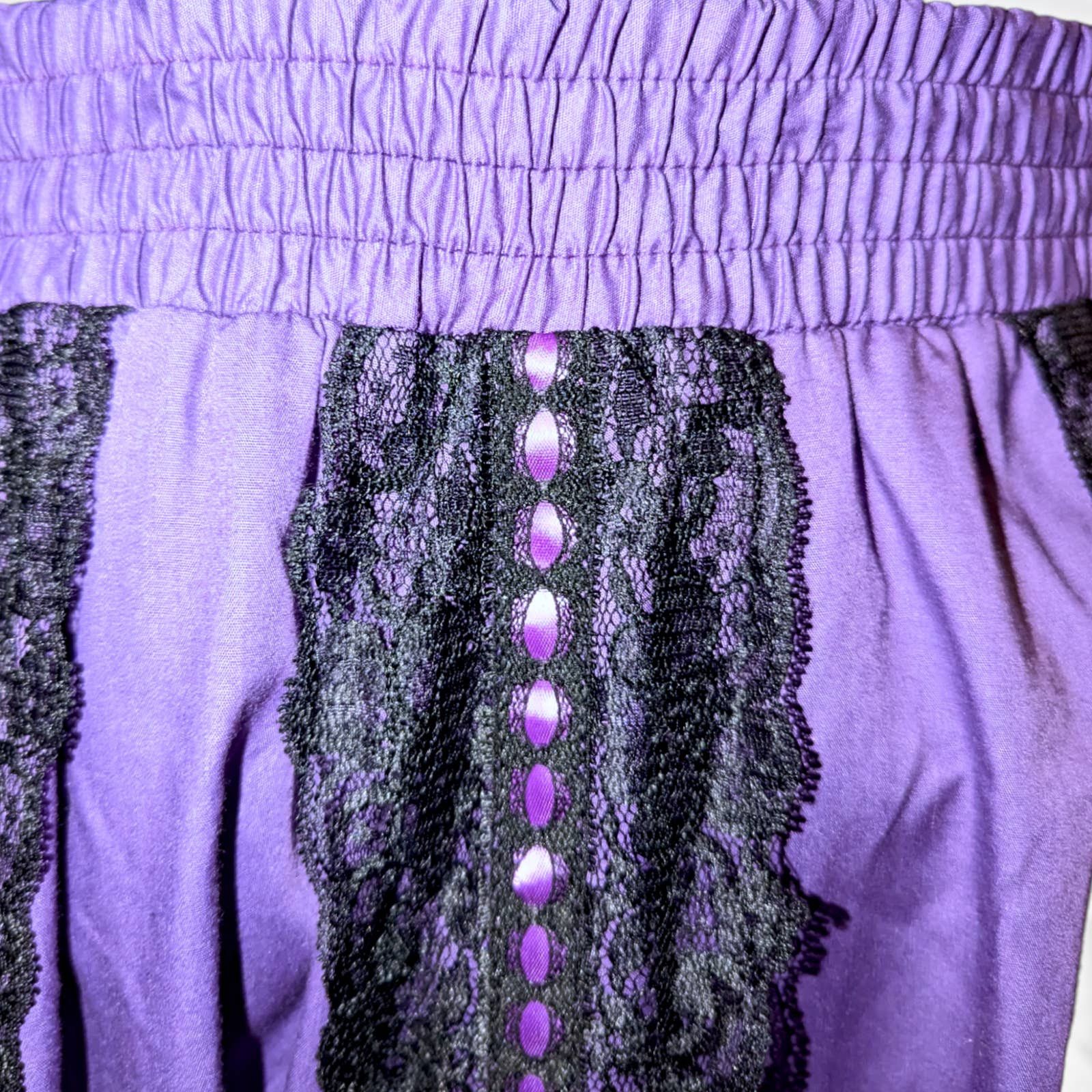 Vintage Vintage 70's Rockabilly Purple & Black Circle Skirt Size 34" / US 12 / IT 48 - 2 Preview
