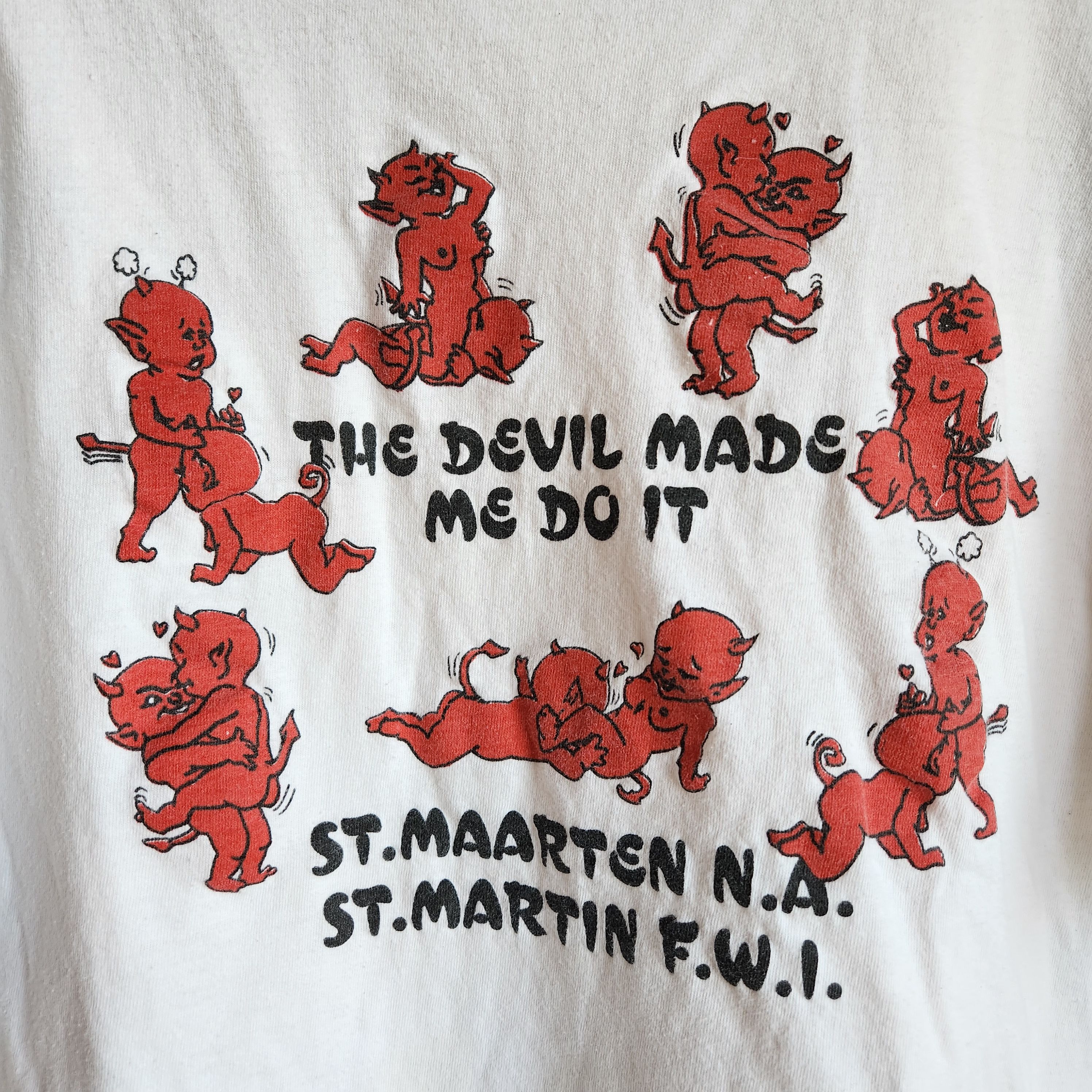 Vintage Vintage 90s Funny devils Made Me Do It Sex positions shirt | Grailed