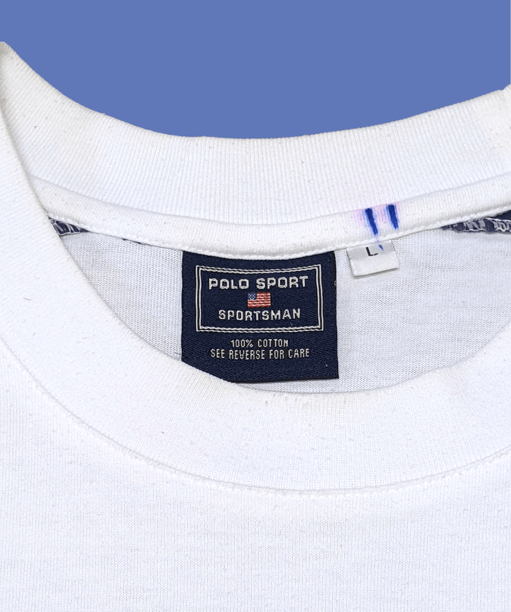 Polo Ralph Lauren × Ralph Lauren Sport × Vintage Vintage 90s Polo Sport Sportman Spellout Logo T shirt Size US L / EU 52-54 / 3 - 5 Thumbnail