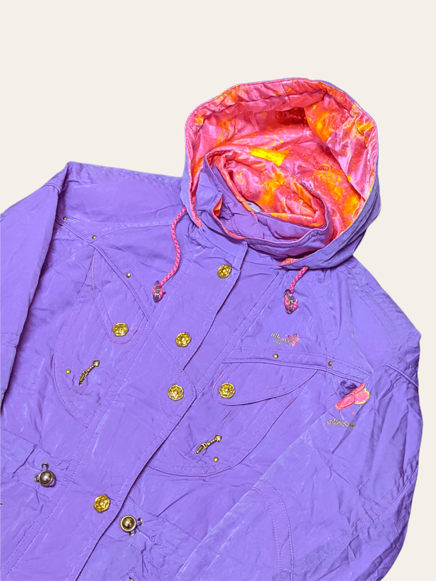 Ellesse × Goldwin × Vintage Vintage 90s Ellesse Vibrant Ski Hooded Light Jacket Size US L / EU 52-54 / 3 - 3 Thumbnail