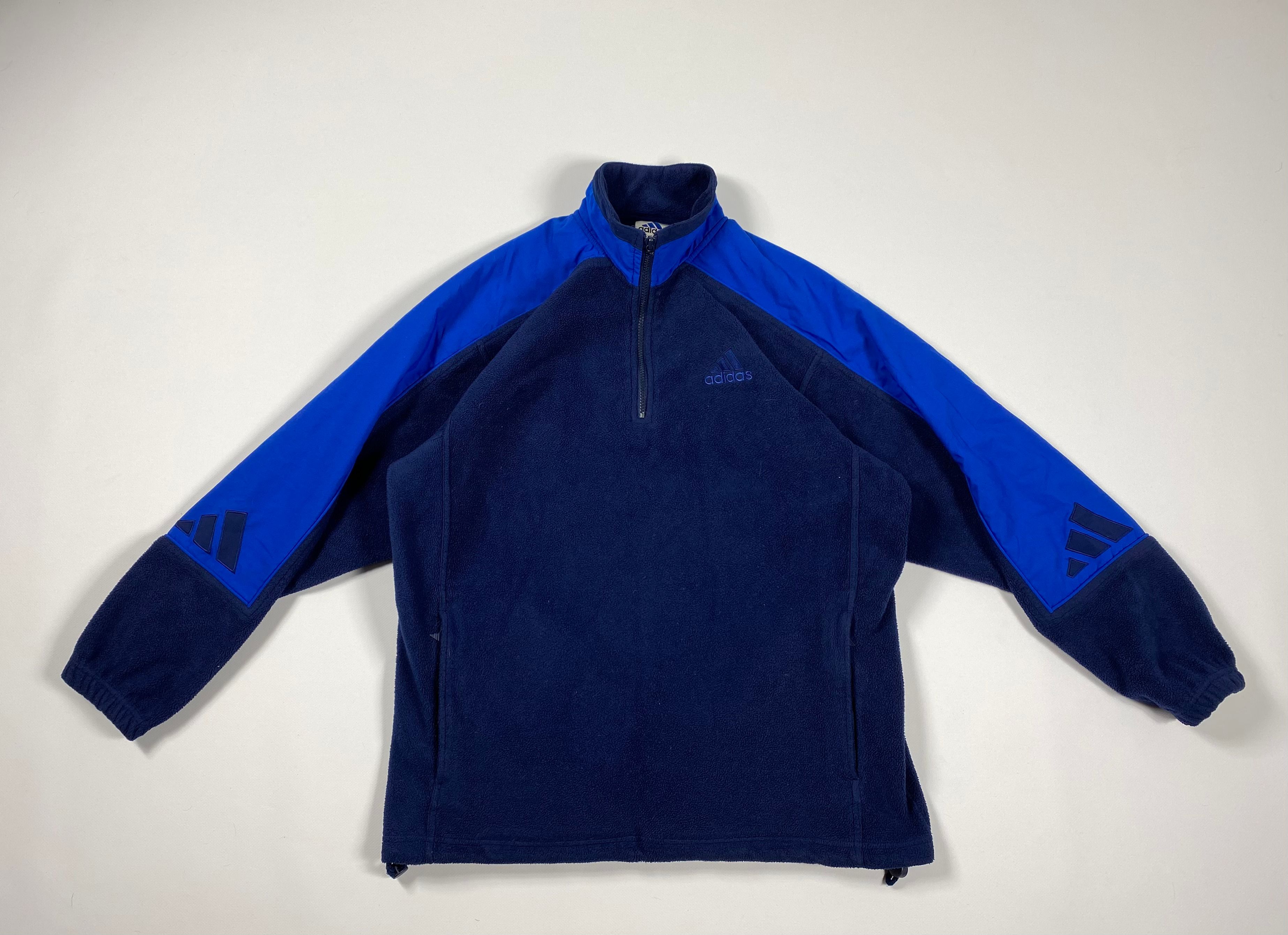 Pre-owned Adidas X Vintage Adidas Retro Fleece Jacket In Blue
