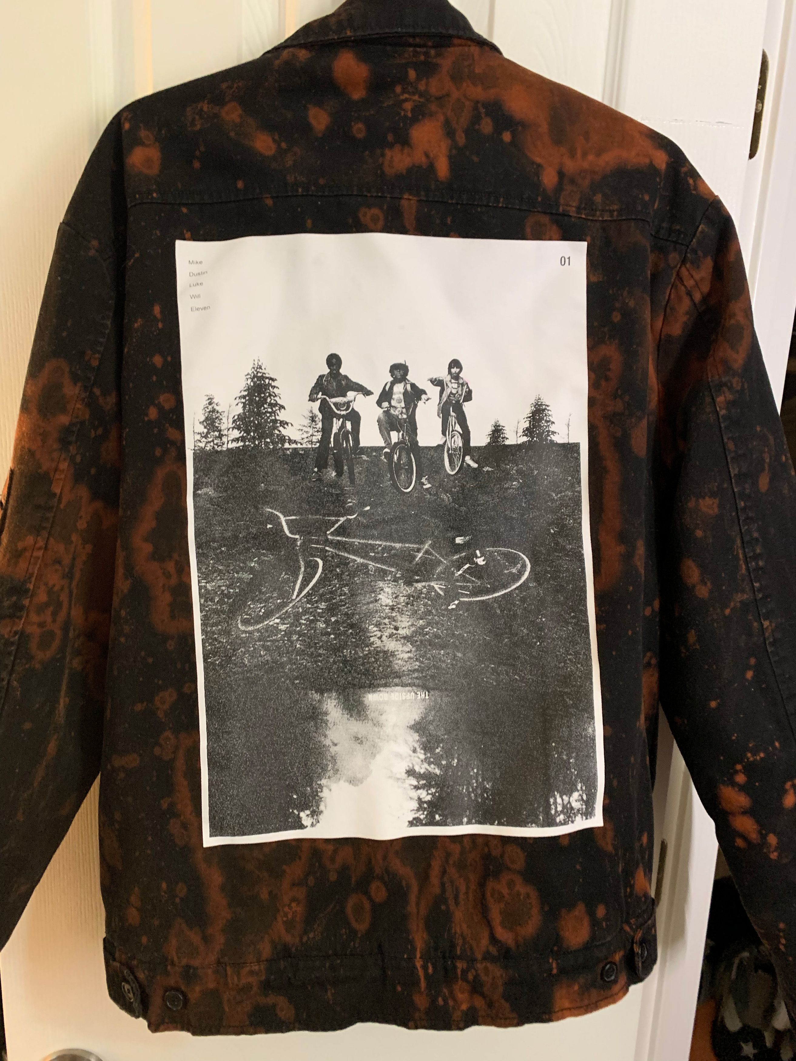 Forever 21 Stranger Things Netflix Bleach Dyed Bomber Jacket Grailed