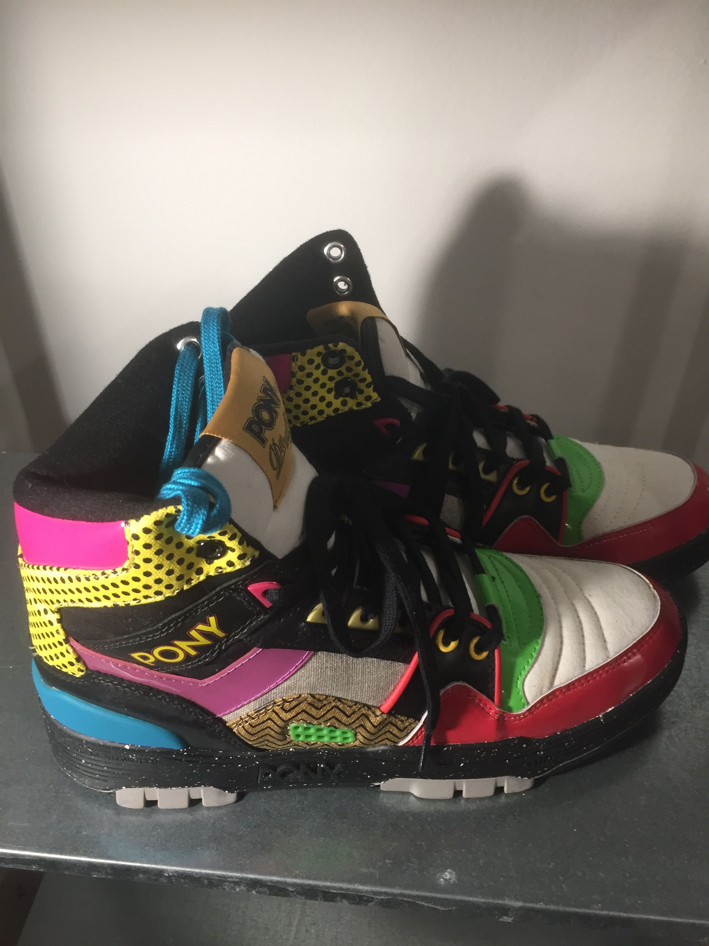 Pony Pony x Dee and Ricky M 100 multi colored basketball sneakers Grailed
