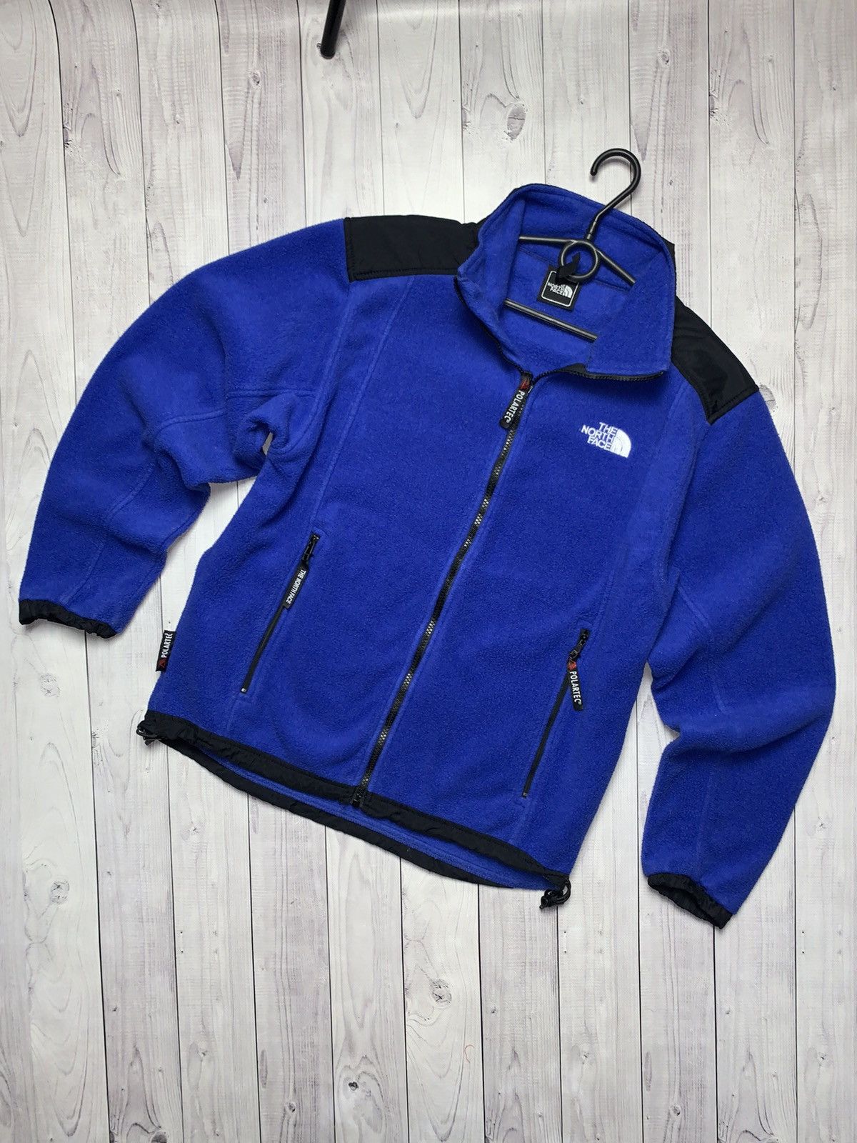 Vintage The north face fleece jacket Zip logo size S blue