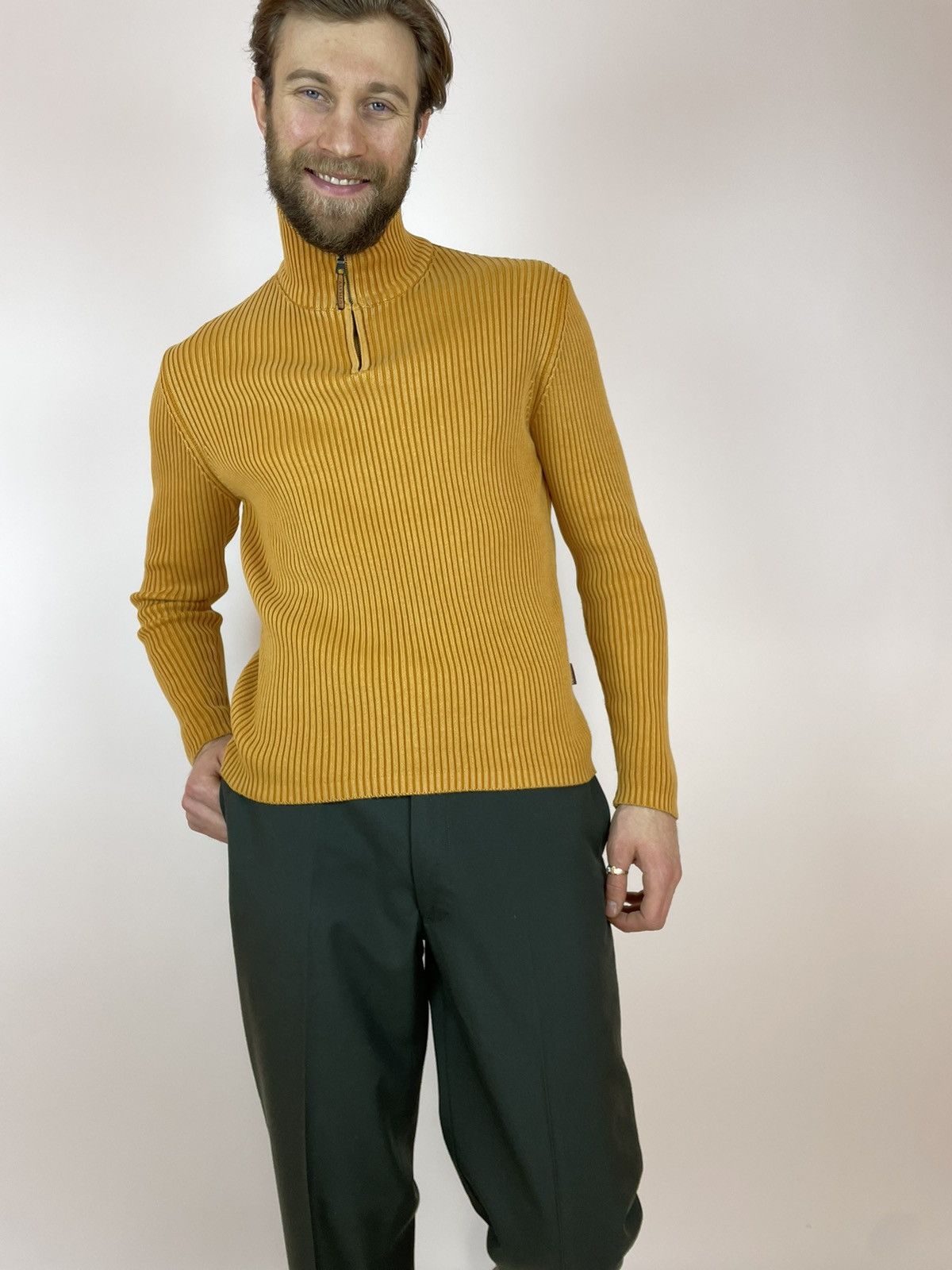 Vintage Marlboro Classics Vintage Orange pullover ribbed sweater Size US L / EU 52-54 / 3 - 1 Thumbnail