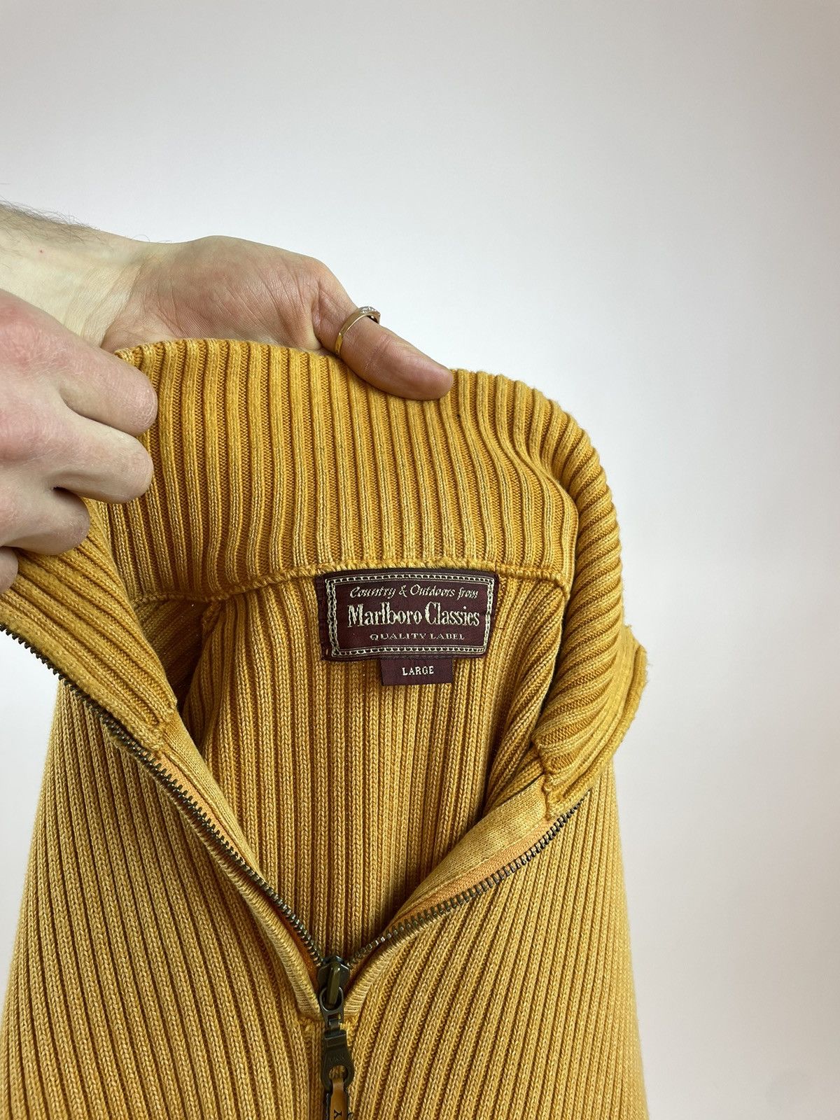 Vintage Marlboro Classics Vintage Orange pullover ribbed sweater Size US L / EU 52-54 / 3 - 9 Thumbnail