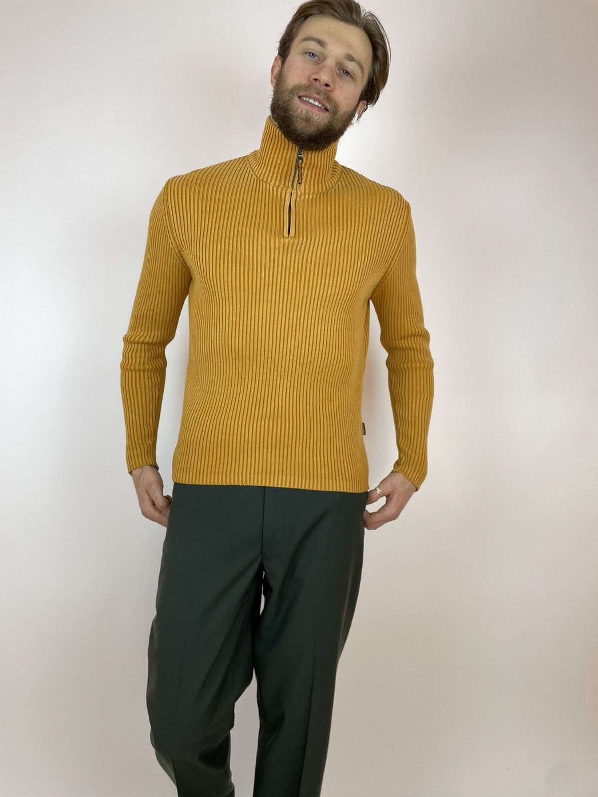 Vintage Marlboro Classics Vintage Orange pullover ribbed sweater Size US L / EU 52-54 / 3 - 4 Thumbnail