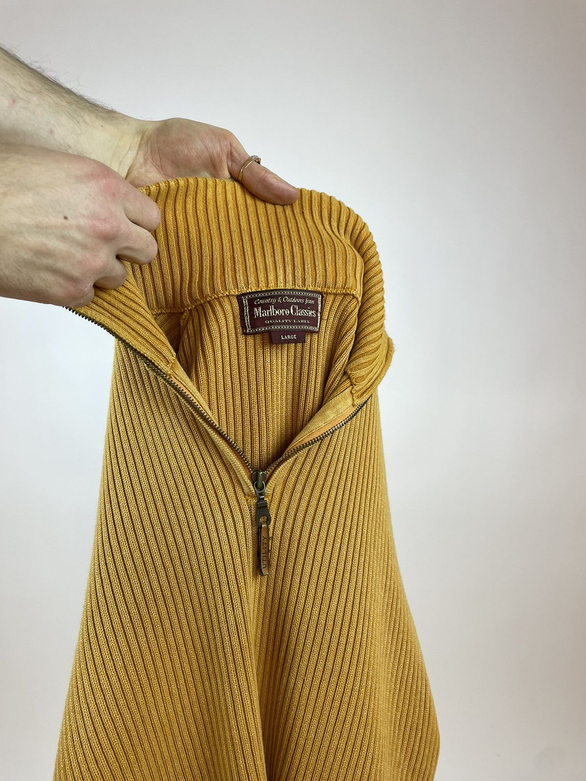 Vintage Marlboro Classics Vintage Orange pullover ribbed sweater Size US L / EU 52-54 / 3 - 8 Thumbnail