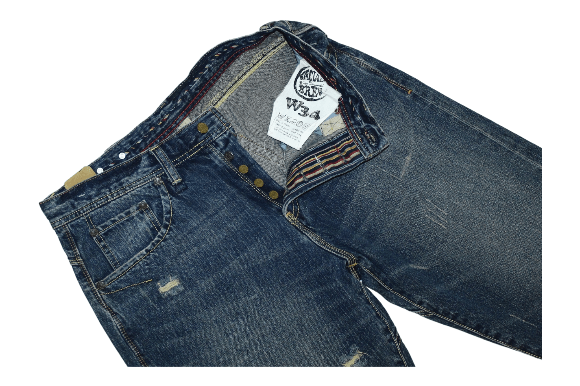 Japanese Brand Vtg🔥Ben Sherman Dirty Wash Faded Japan Selvedge baggy jeans Size US 34 / EU 50 - 5 Thumbnail