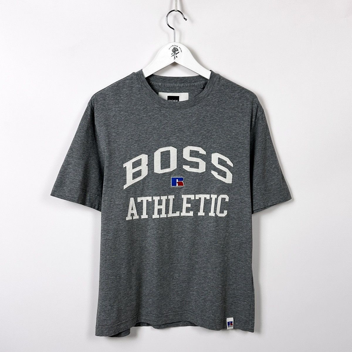 Hugo Boss Russell Athletic x Hugo Boss Oversize Grey Embroidered tee Size US S / EU 44-46 / 1 - 1 Thumbnail