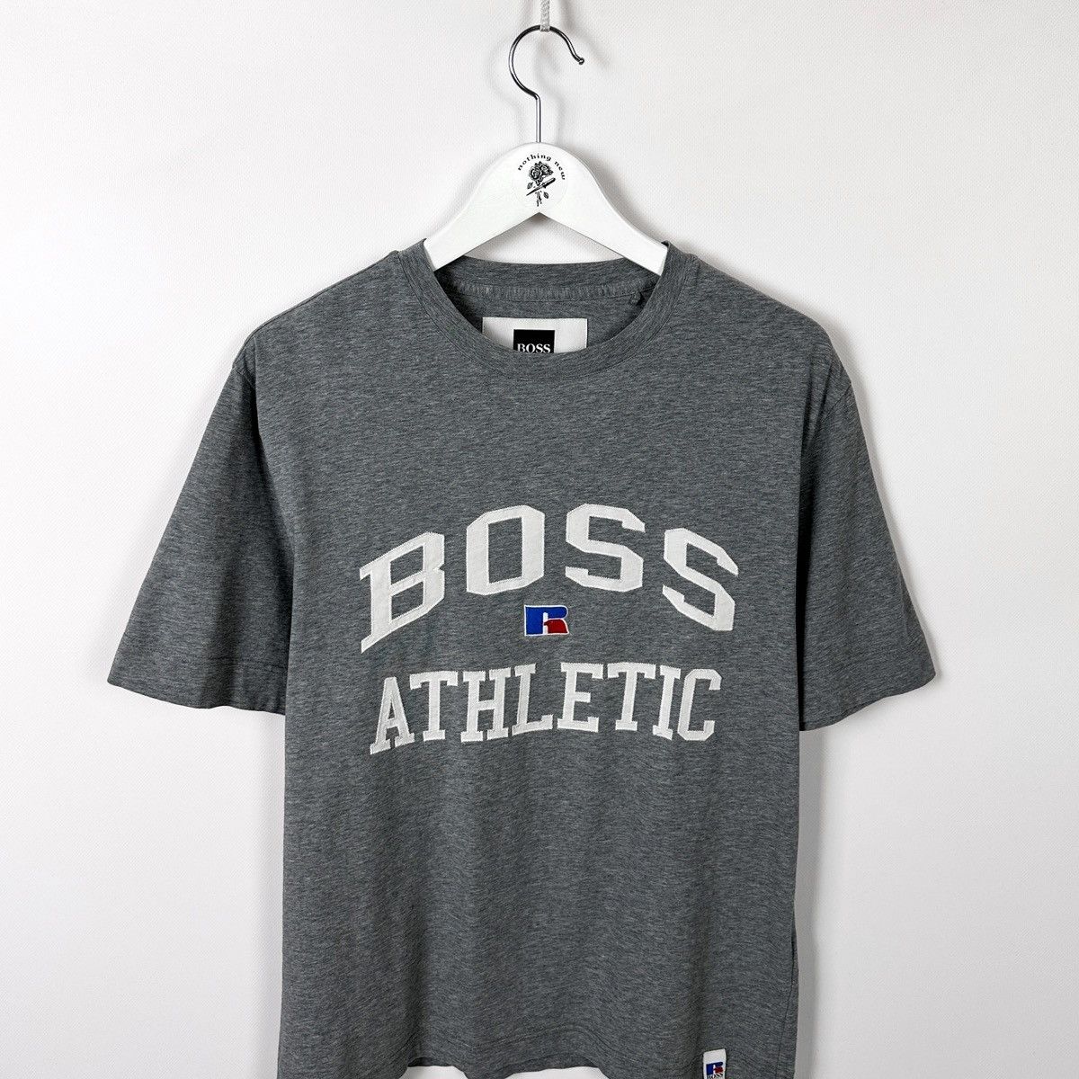 Hugo Boss Russell Athletic x Hugo Boss Oversize Grey Embroidered tee Size US S / EU 44-46 / 1 - 2 Thumbnail