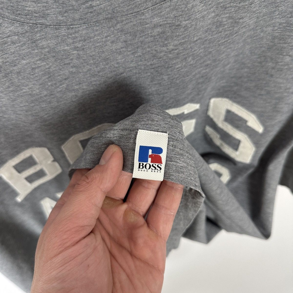 Hugo Boss Russell Athletic x Hugo Boss Oversize Grey Embroidered tee Size US S / EU 44-46 / 1 - 5 Thumbnail