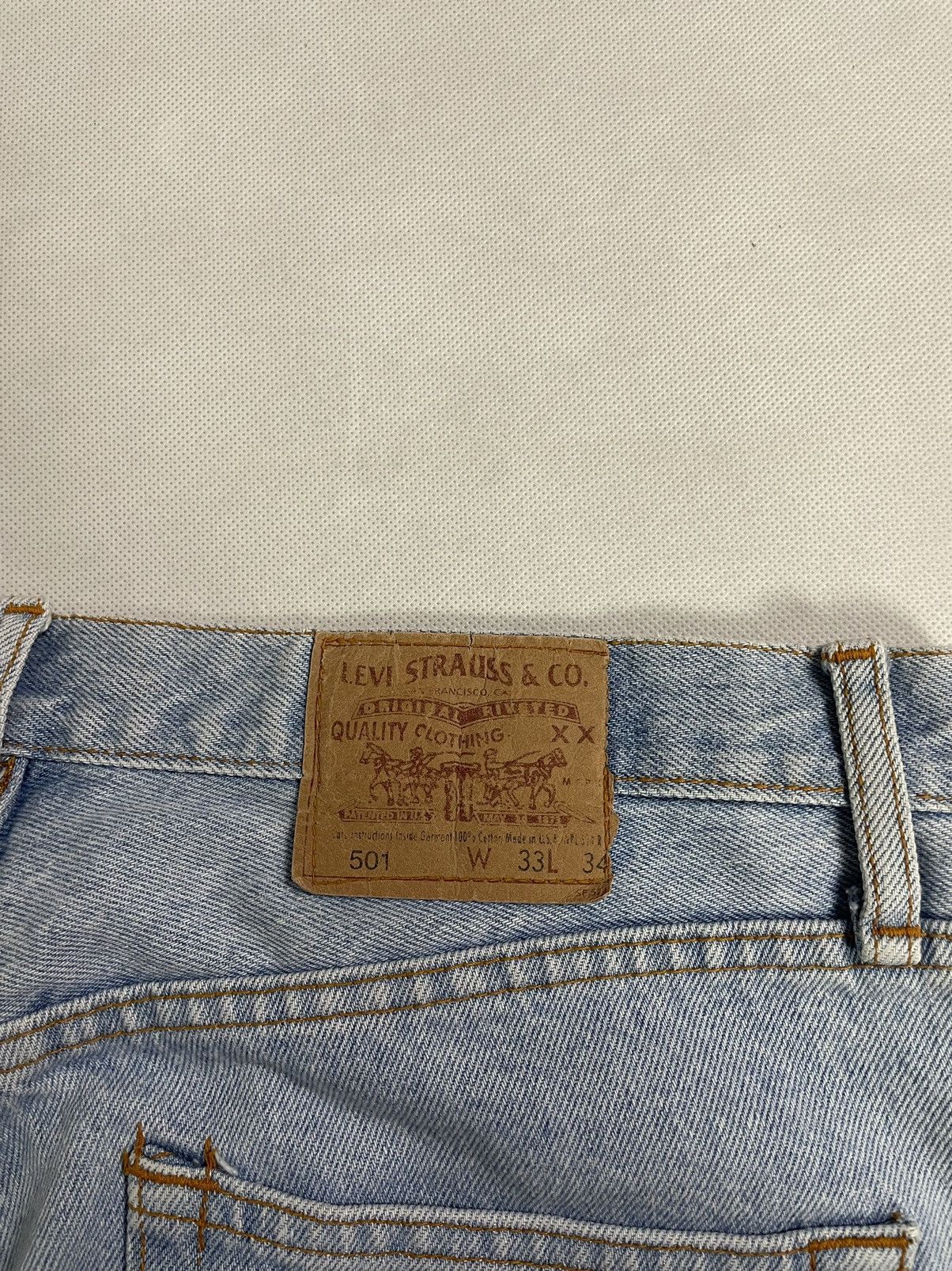 Levi's × Levi's Vintage Clothing × Vintage Vintage 90s Levis 501 Light Washed Denim Faded Jeans Size US 33 - 5 Thumbnail