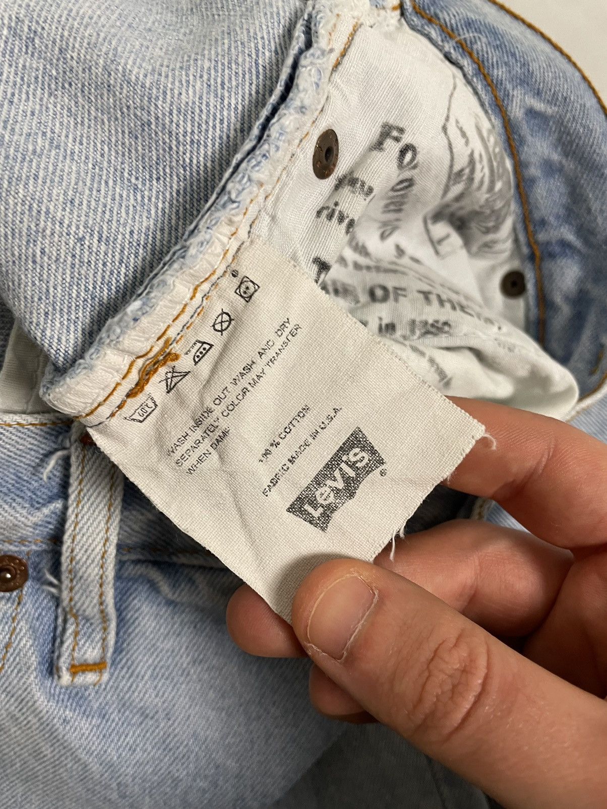 Levi's × Levi's Vintage Clothing × Vintage Vintage 90s Levis 501 Light Washed Denim Faded Jeans Size US 33 - 8 Thumbnail