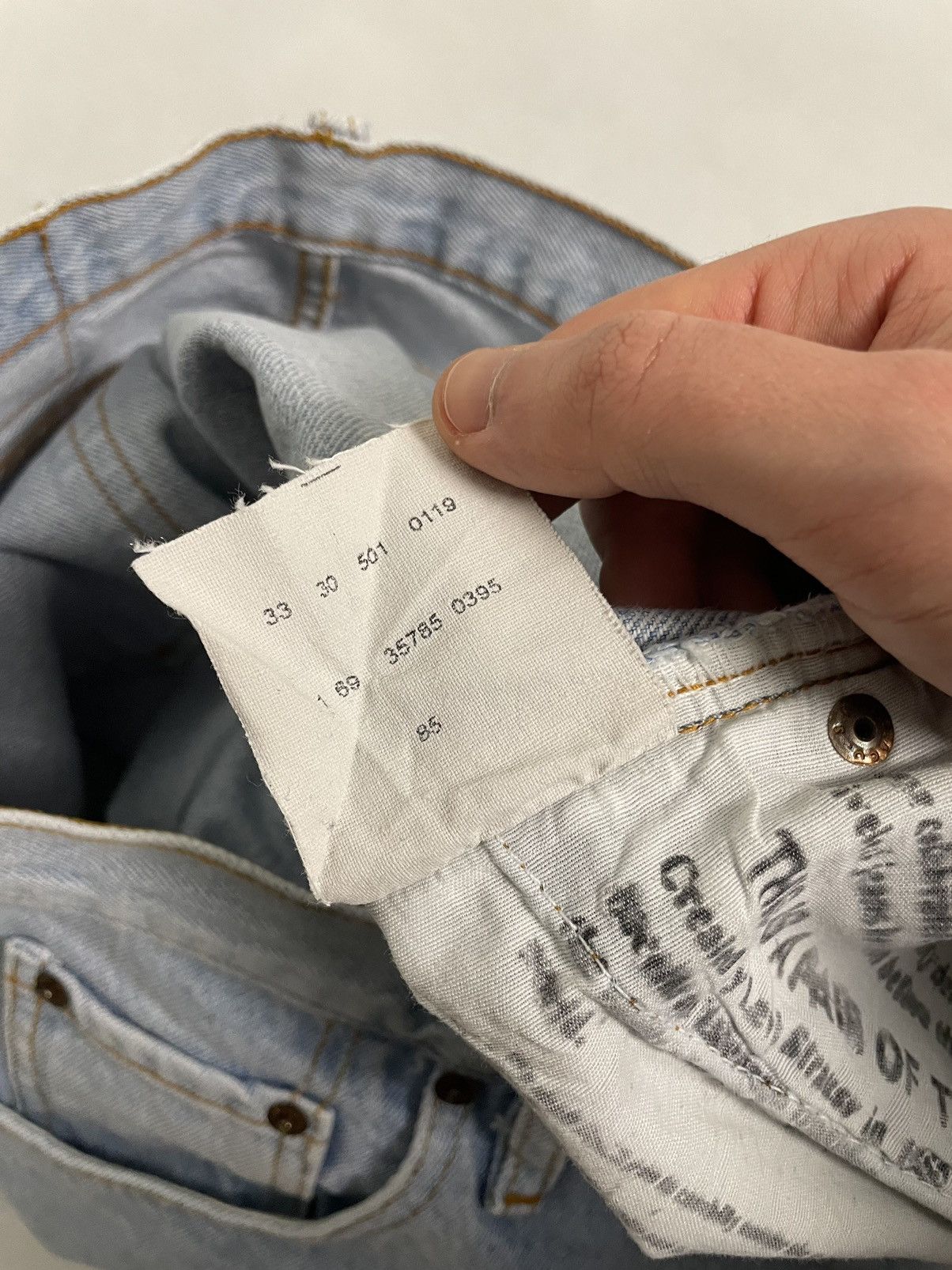Levi's × Levi's Vintage Clothing × Vintage Vintage 90s Levis 501 Light Washed Denim Faded Jeans Size US 33 - 9 Thumbnail