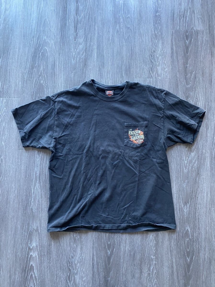 Harley Davidson Vintage Harley Davidson Pocket Tee T Shirt Size US L / EU 52-54 / 3 - 4 Thumbnail