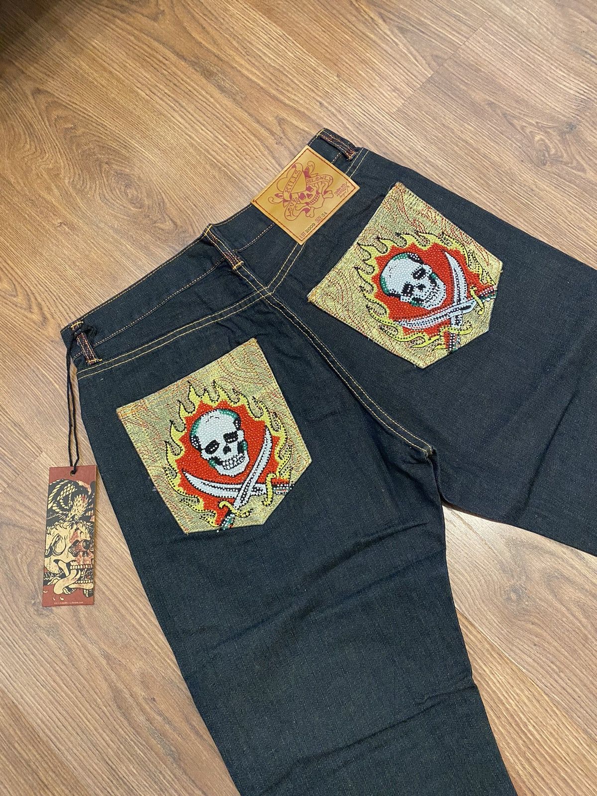 Christian Audigier NWT “Skeleton Pockets” Ed Hardy Jeans Size US 34 / EU 50 - 1 Thumbnail