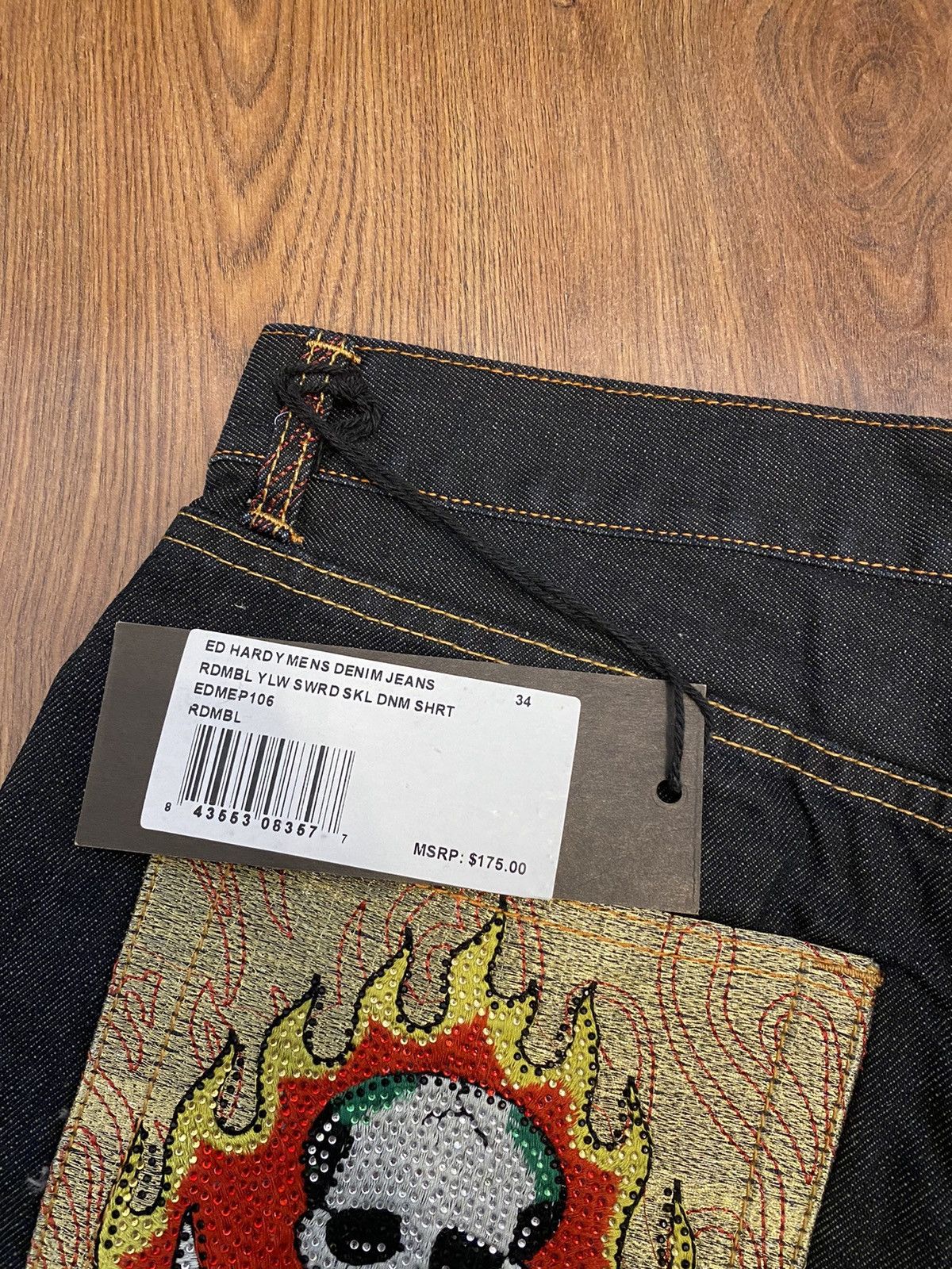 Christian Audigier NWT “Skeleton Pockets” Ed Hardy Jeans Size US 34 / EU 50 - 4 Thumbnail