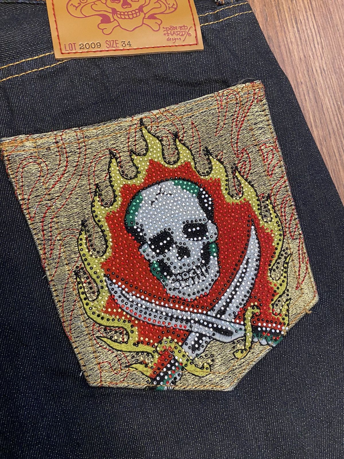 Christian Audigier NWT “Skeleton Pockets” Ed Hardy Jeans Size US 34 / EU 50 - 6 Thumbnail