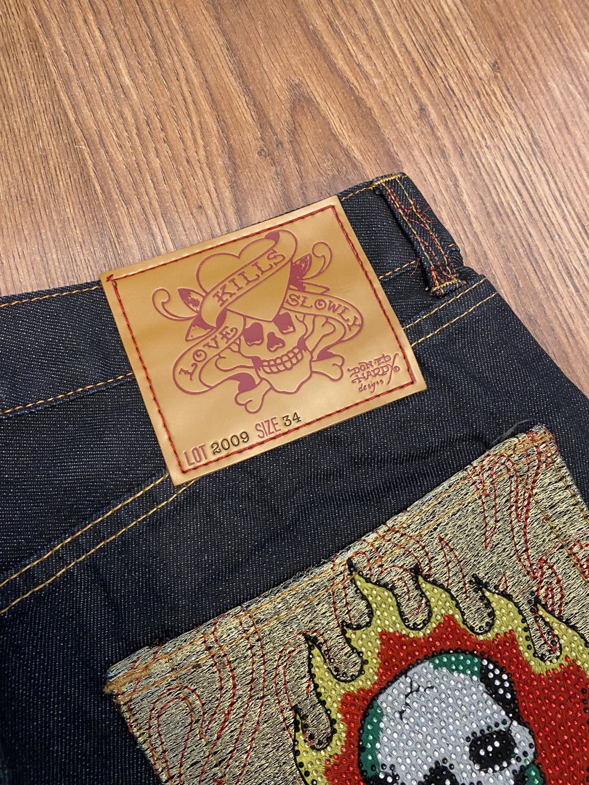 Christian Audigier NWT “Skeleton Pockets” Ed Hardy Jeans Size US 34 / EU 50 - 5 Thumbnail