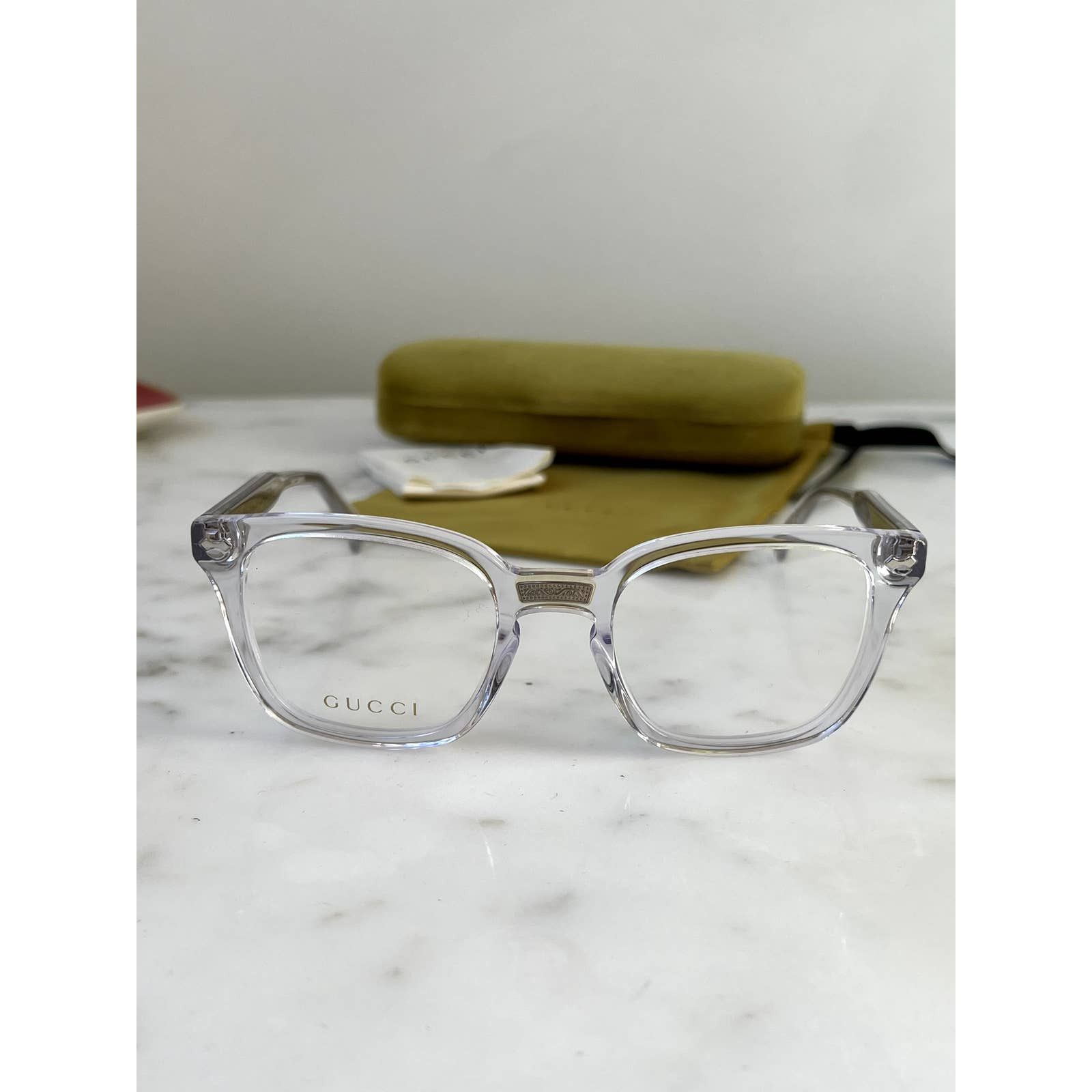 Gucci NEW GUCCI GG0184O Clear Silver Unisex Eyeglasses Frames Size ONE SIZE - 7 Thumbnail