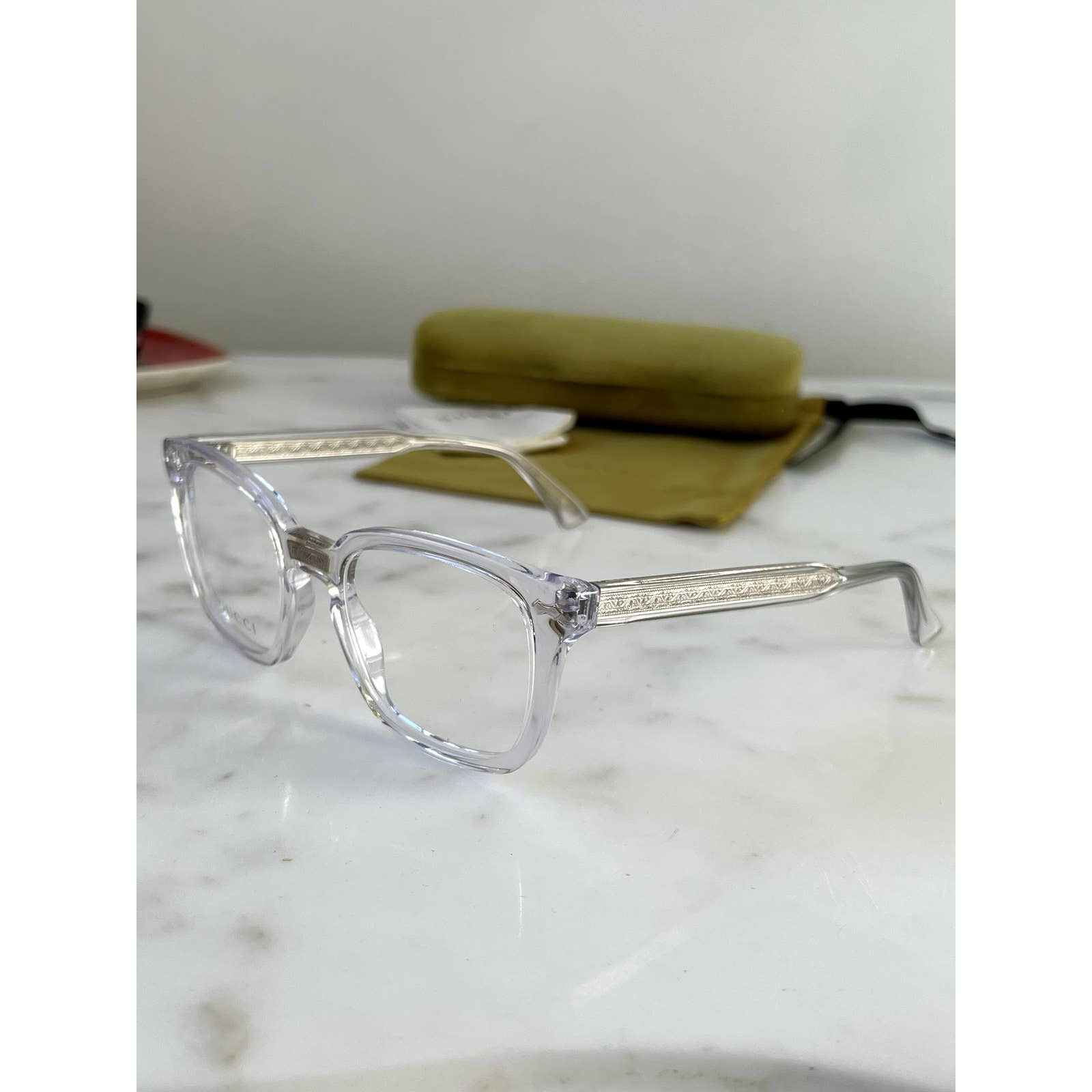 Gucci NEW GUCCI GG0184O Clear Silver Unisex Eyeglasses Frames Size ONE SIZE - 8 Thumbnail