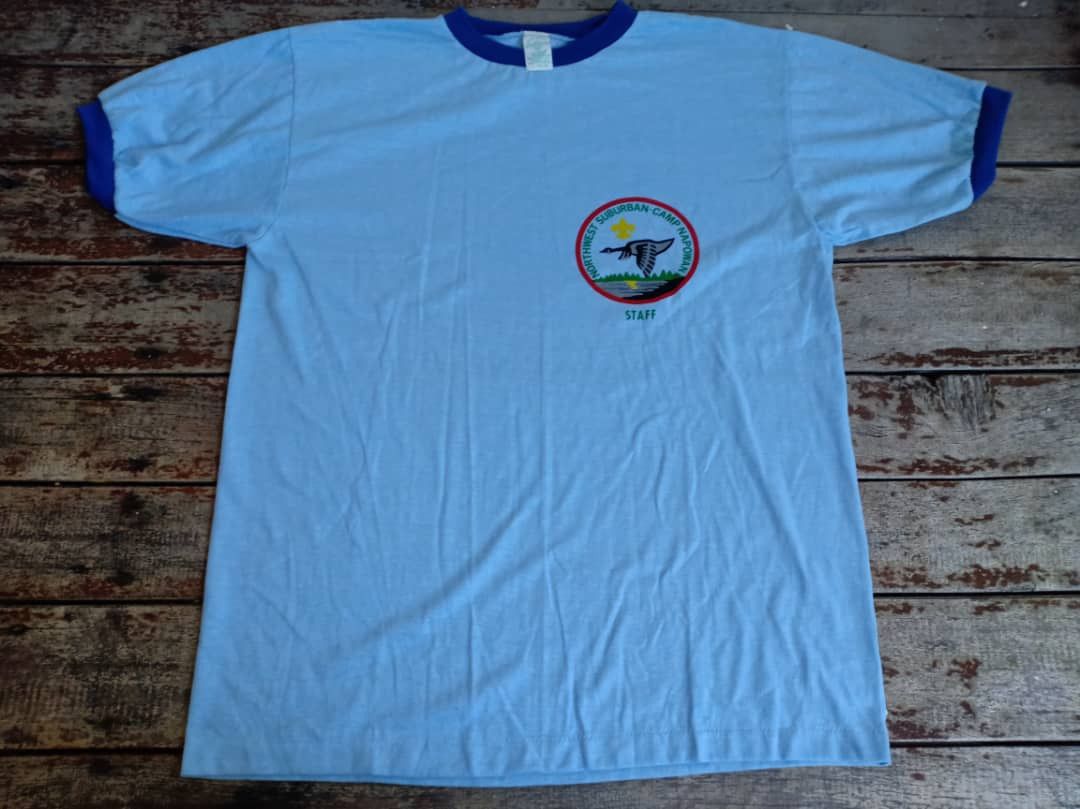 Vintage Vintage 80s Boy Scout Tshirt BSA Ringer Size US L / EU 52-54 / 3 - 2 Thumbnail