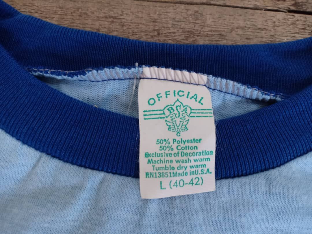 Vintage Vintage 80s Boy Scout Tshirt BSA Ringer Size US L / EU 52-54 / 3 - 4 Thumbnail