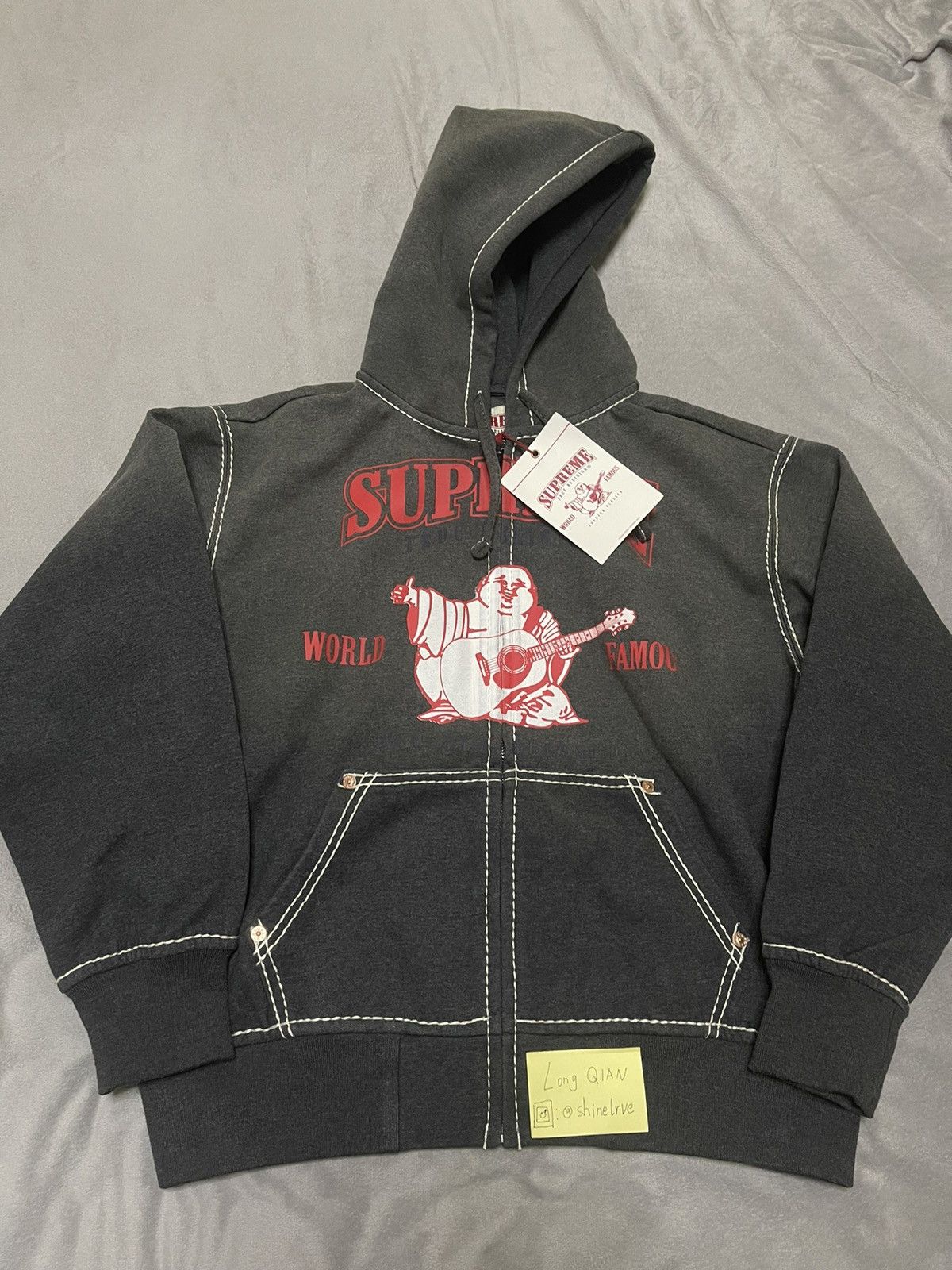 Supreme arc logo thermal zip hot sale up hoodie