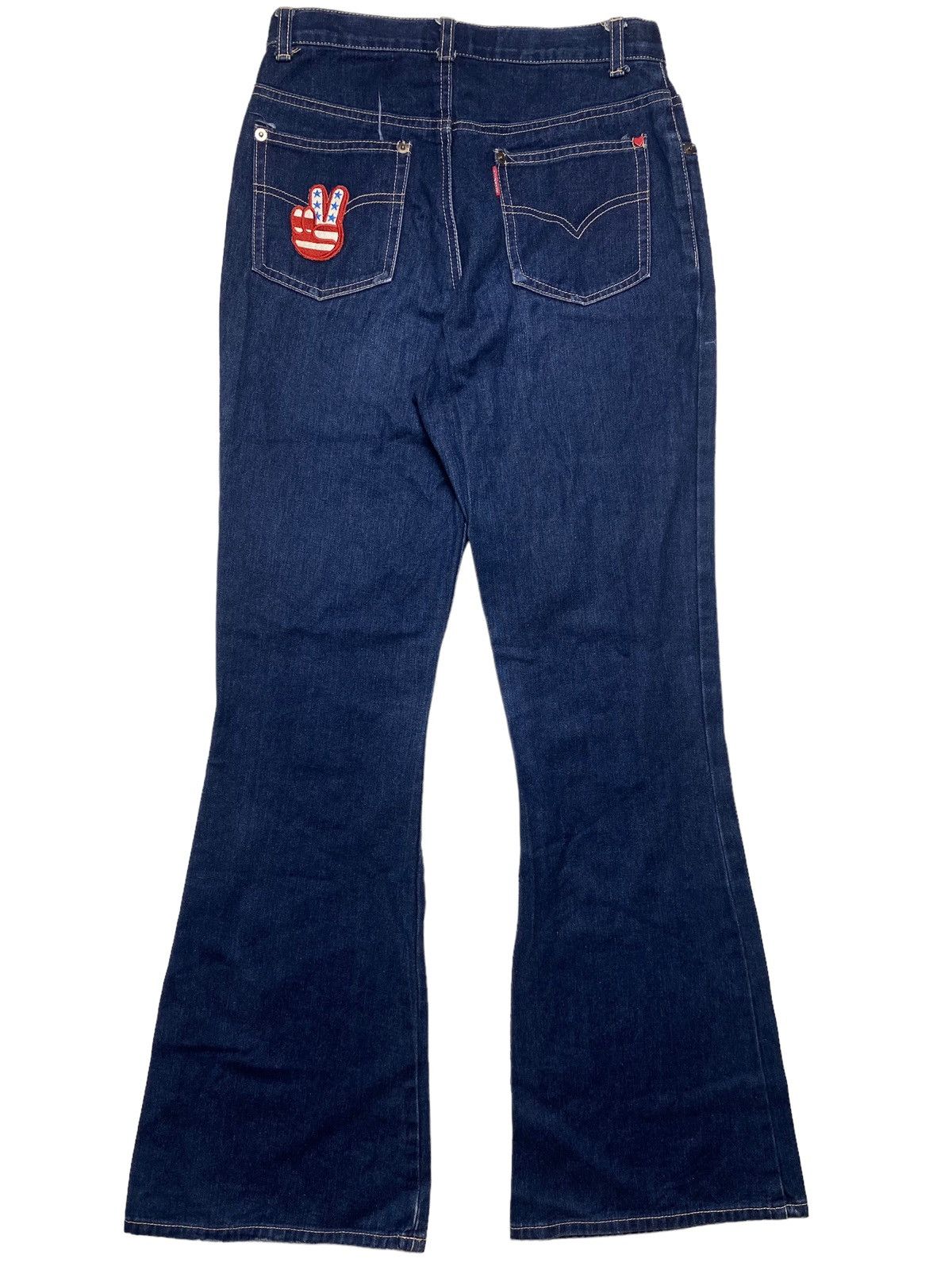 Hysteric Glamour × Japanese Brand 1990s Angel Blue - Super Flared Denim Pants Size US 27 - 1 Thumbnail