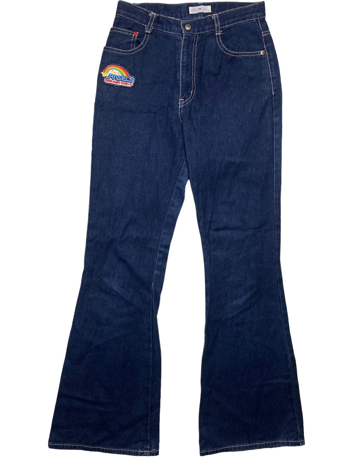 Hysteric Glamour × Japanese Brand 1990s Angel Blue - Super Flared Denim Pants Size US 27 - 2 Thumbnail