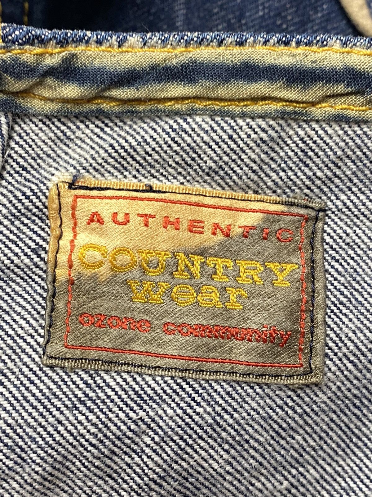Hysteric Glamour 1990s Ozone Community - 3/4 Spilled Dyed Side Lace Denim Size US 28 / EU 44 - 4 Thumbnail