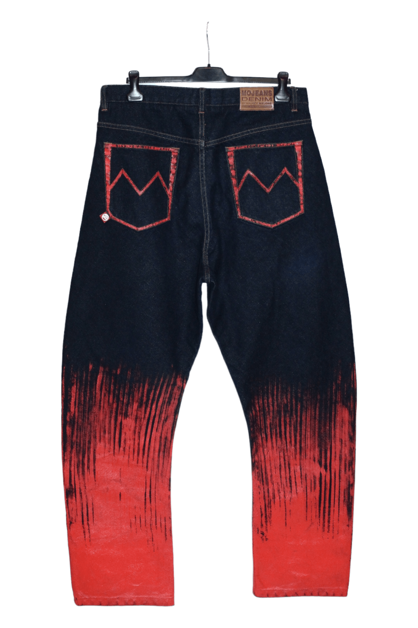 Japanese Brand 💥MO Jeans by Maurice Malone Arc leg OG Bloody art Rap Jeans Size US 36 / EU 52 - 11 Thumbnail